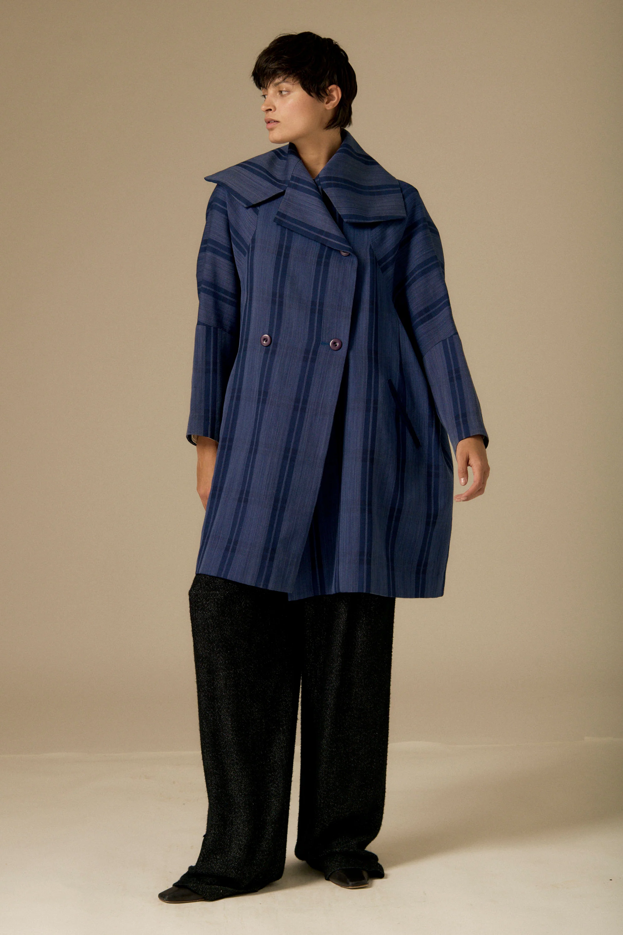 1980s Issey Miyake Plaid Coat - Image 5