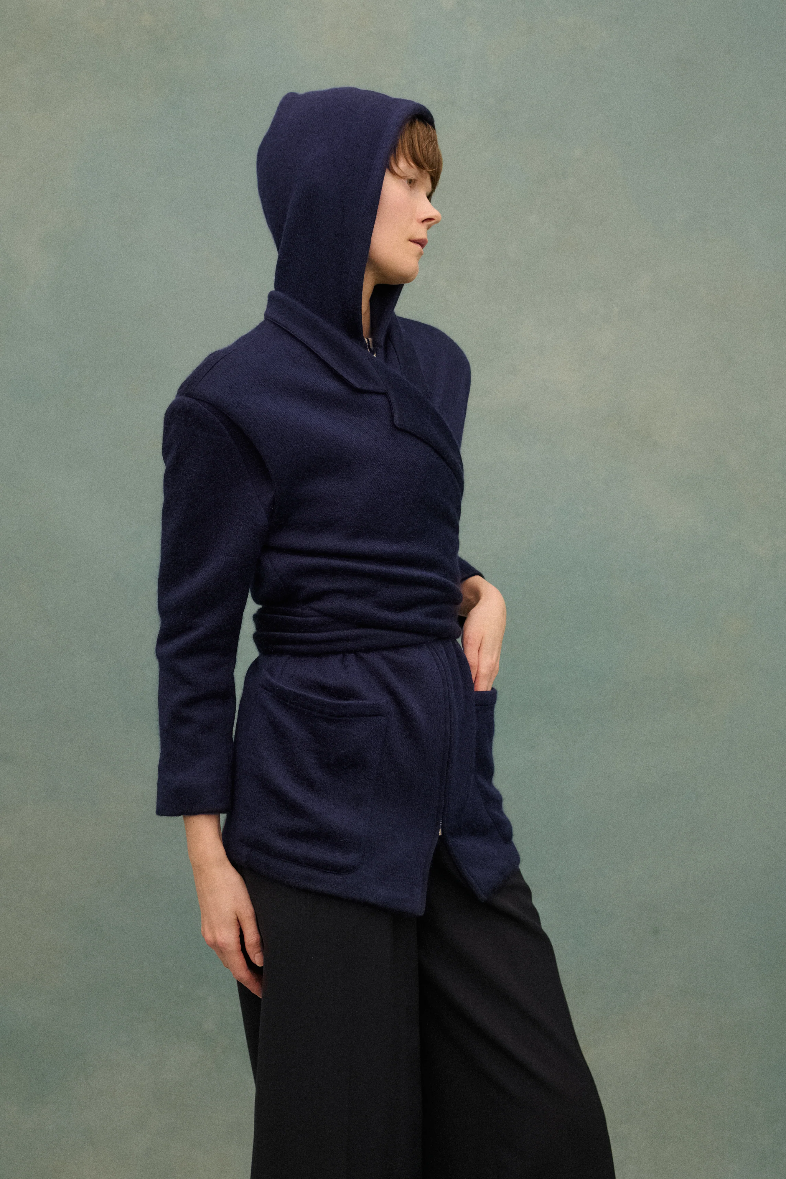 1980s JPG Navy Wrap Coat - Image 10
