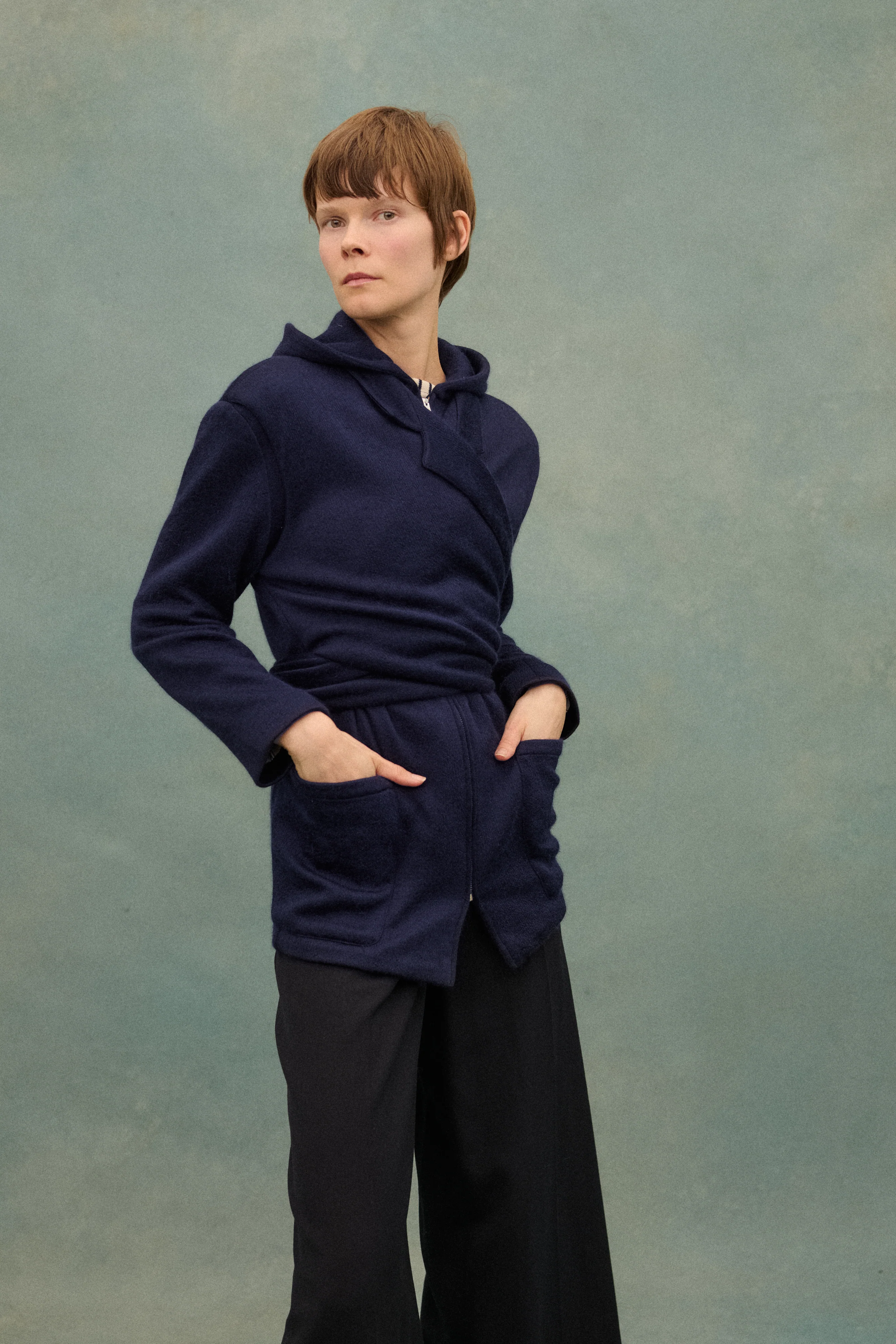 1980s JPG Navy Wrap Coat - Image 14