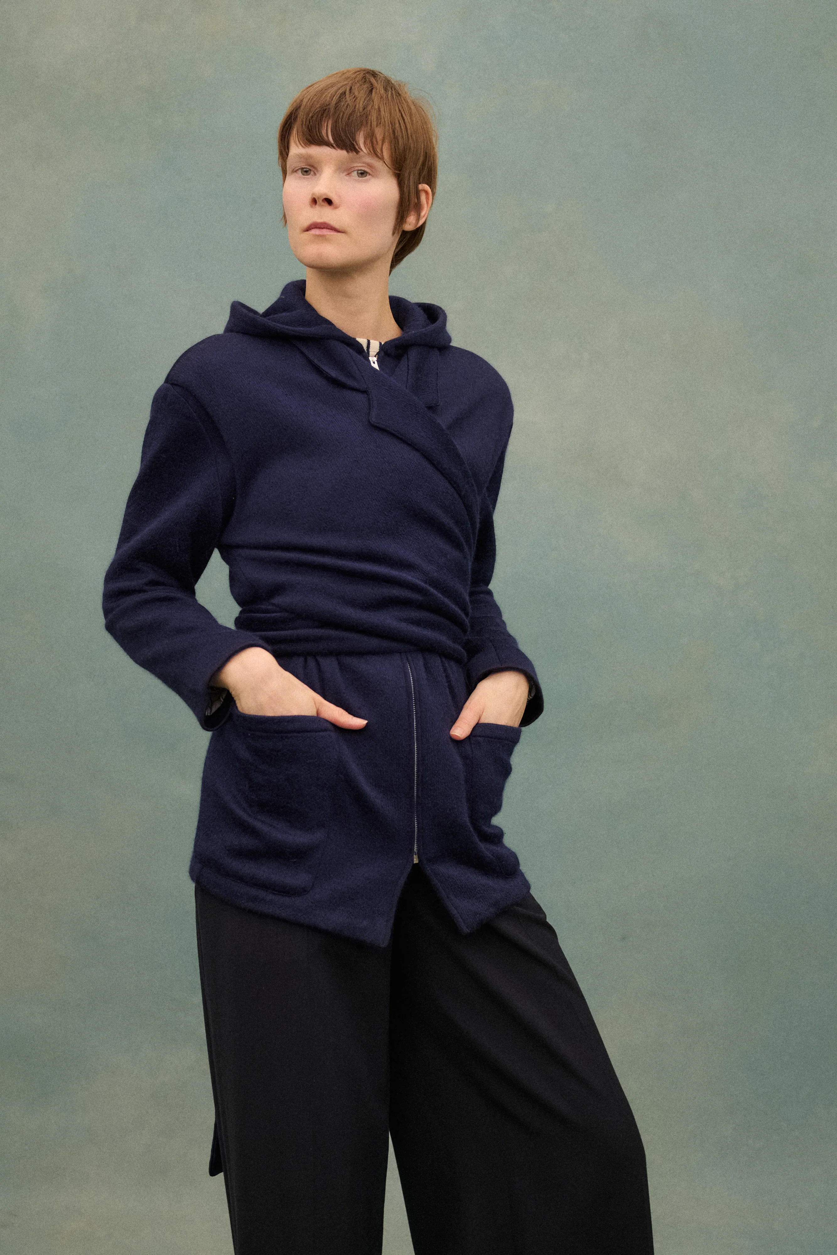 1980s JPG Navy Wrap Coat - Image 15
