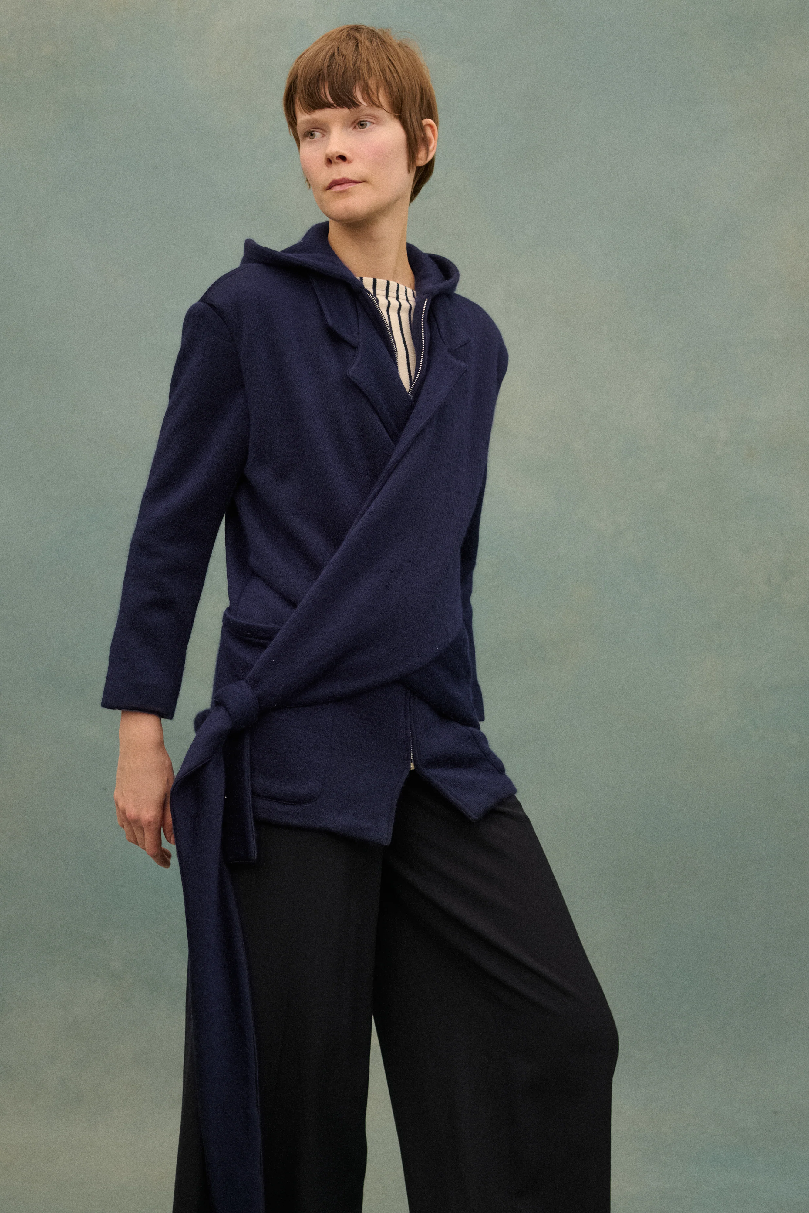1980s JPG Navy Wrap Coat - Image 16