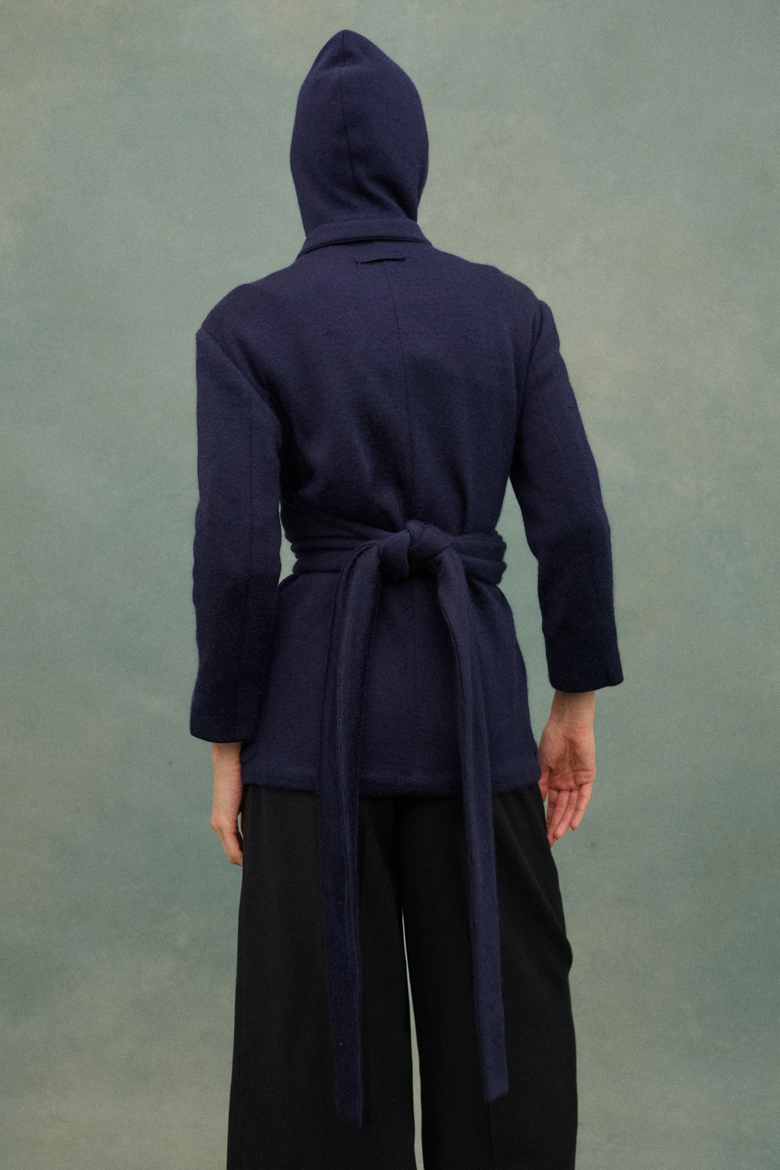 1980s JPG Navy Wrap Coat - Image 3