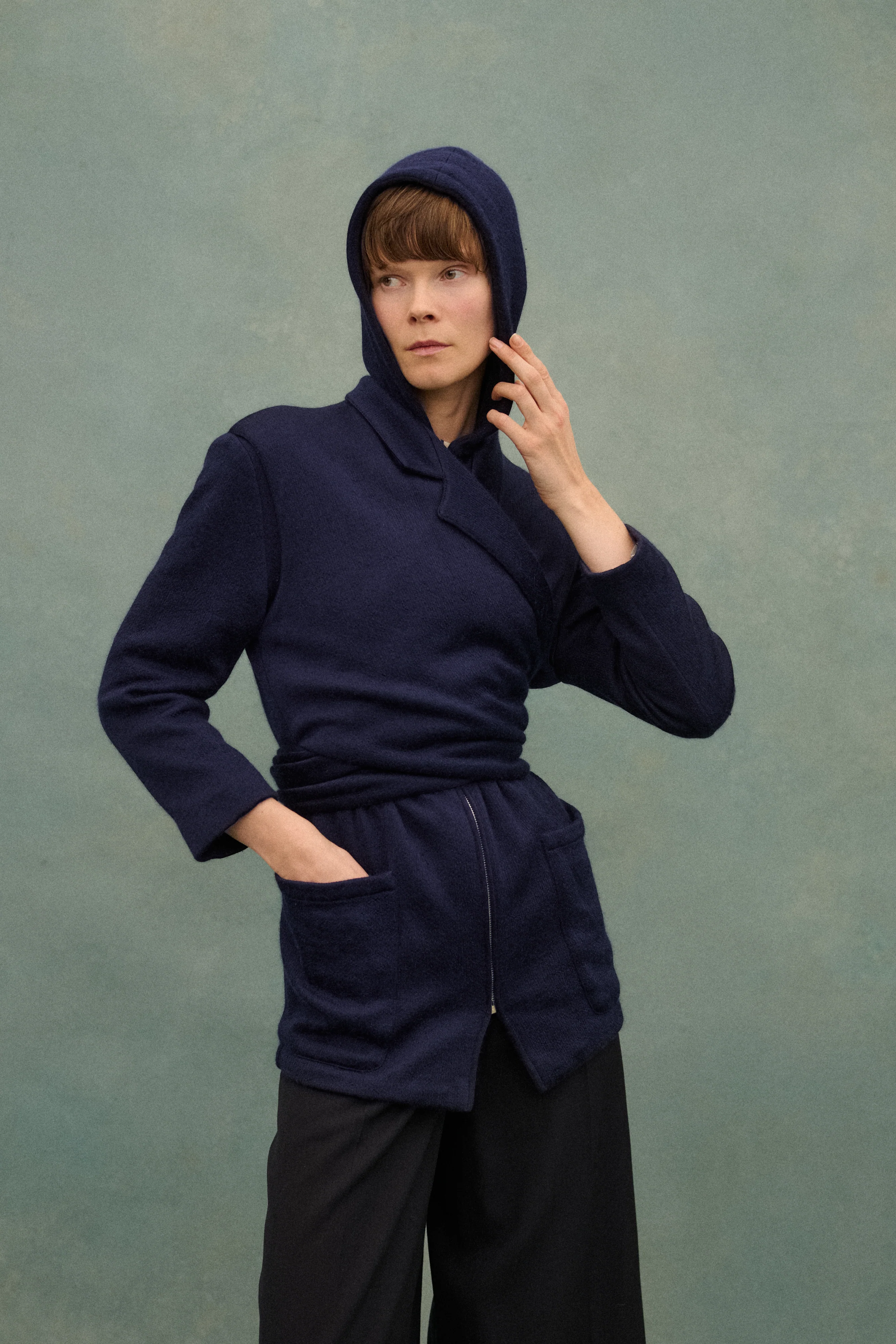 1980s JPG Navy Wrap Coat - Image 4