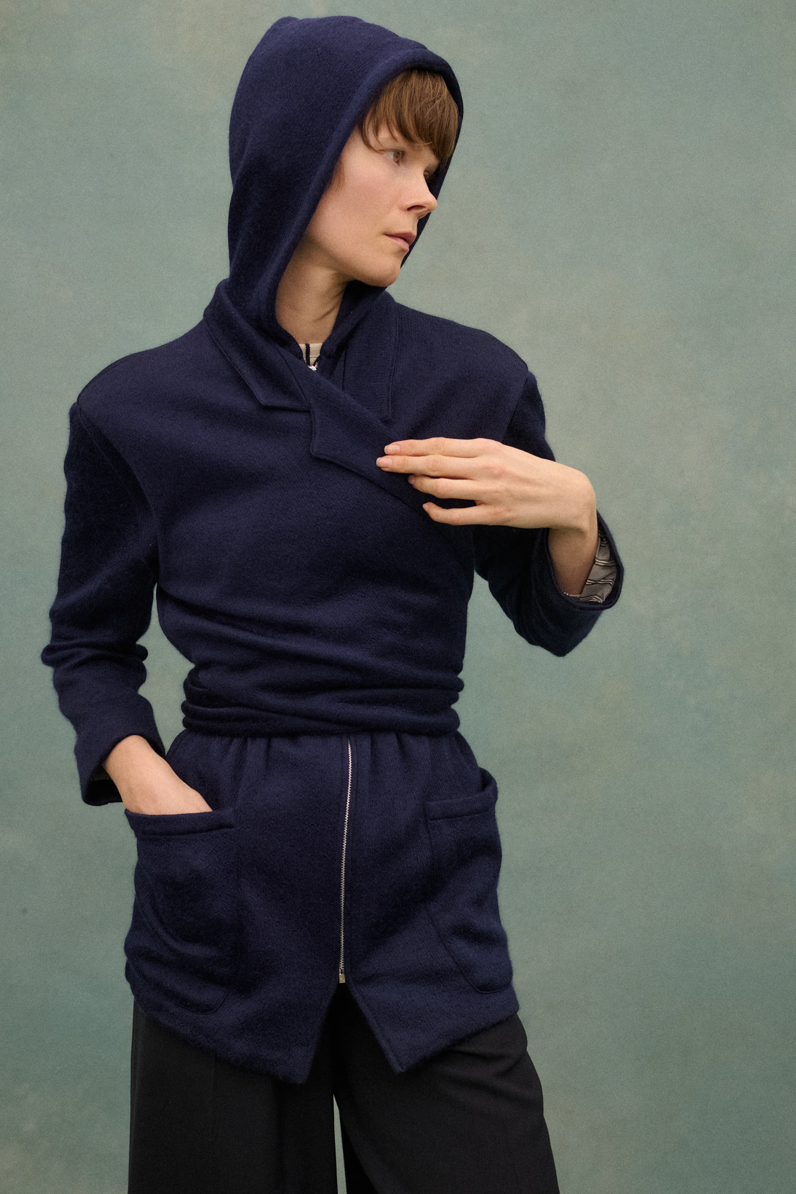 1980s JPG Navy Wrap Coat - Image 7