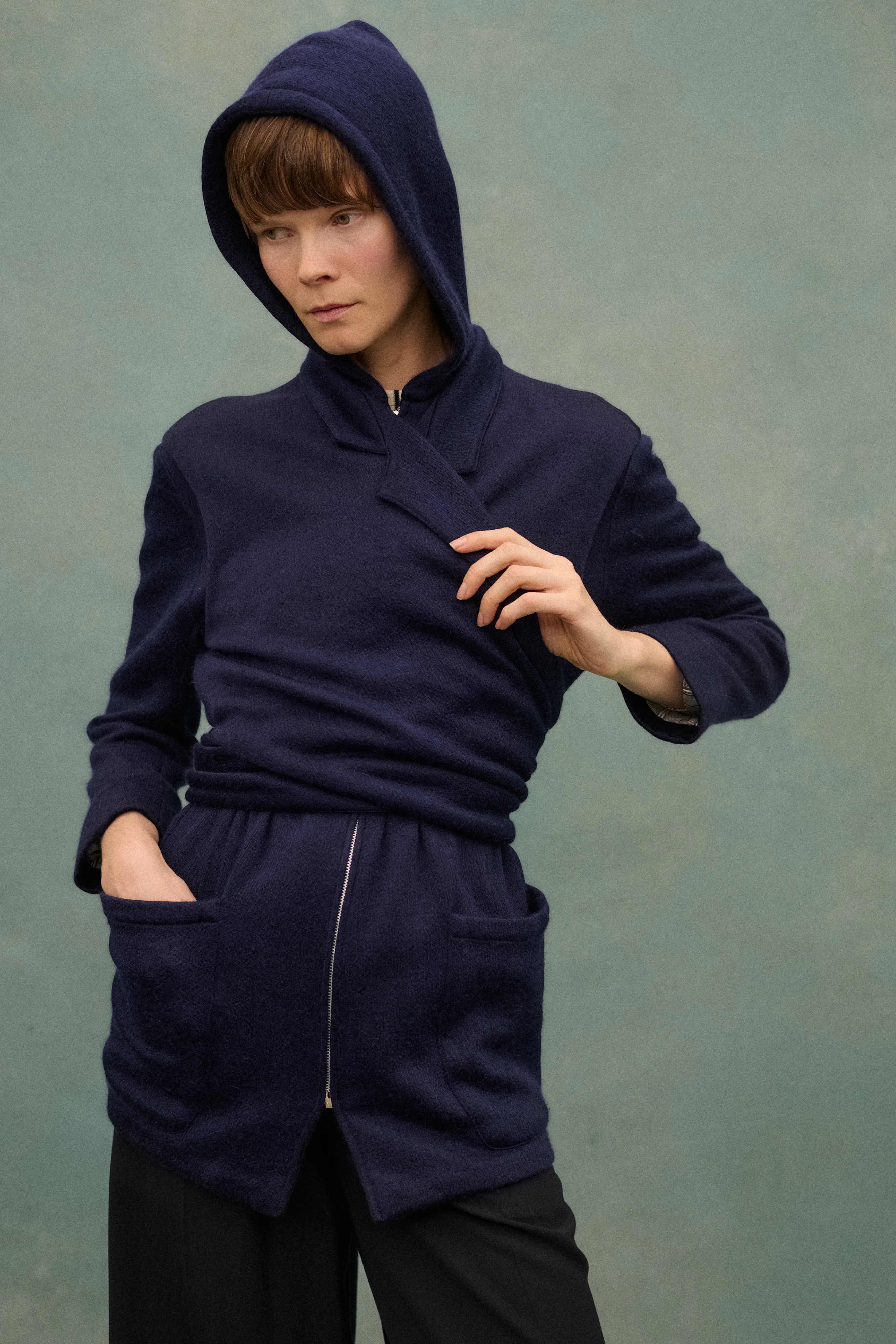 1980s JPG Navy Wrap Coat - Image 8