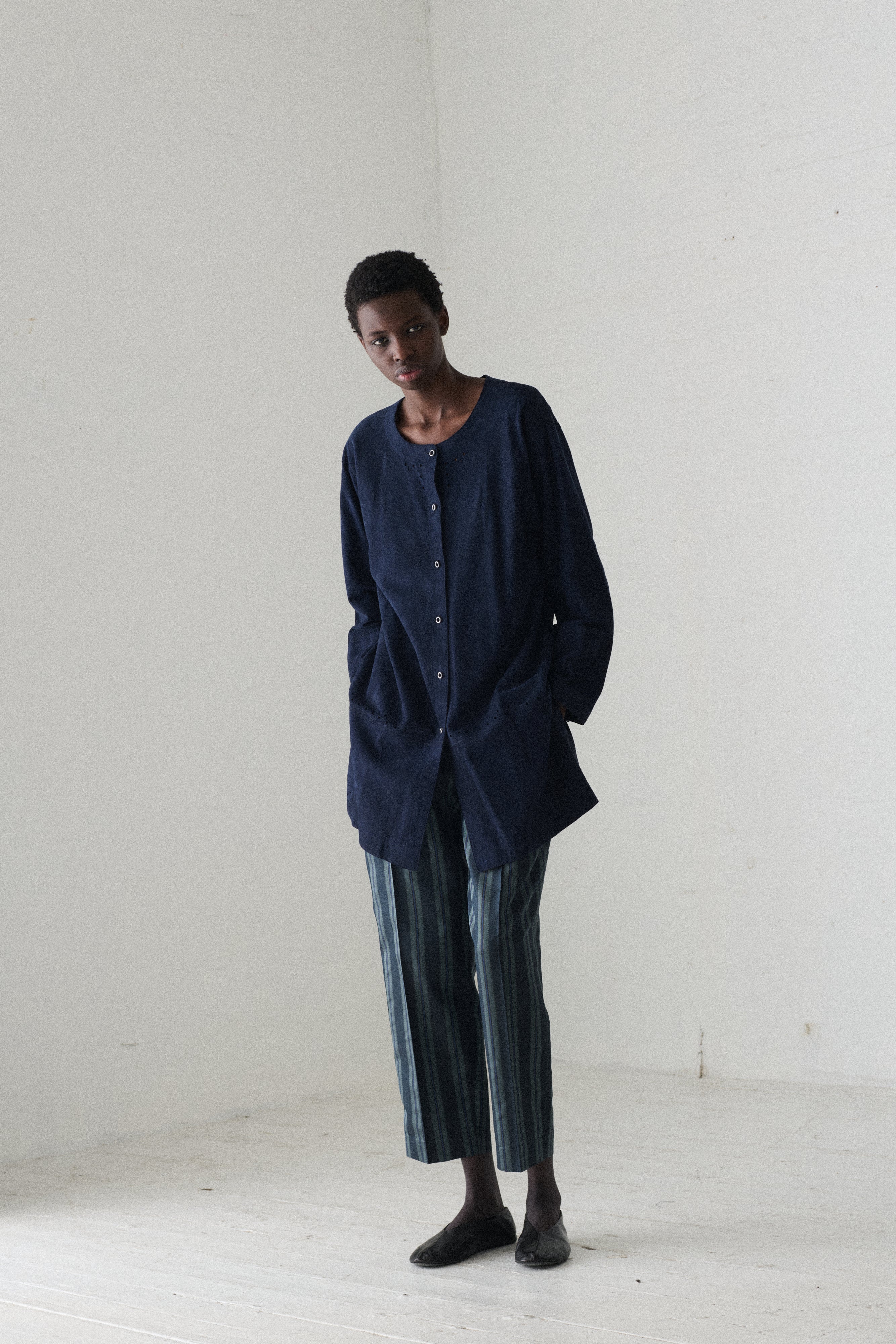 1989 Romeo Gigli Silk Stripe Trousers - Image 5