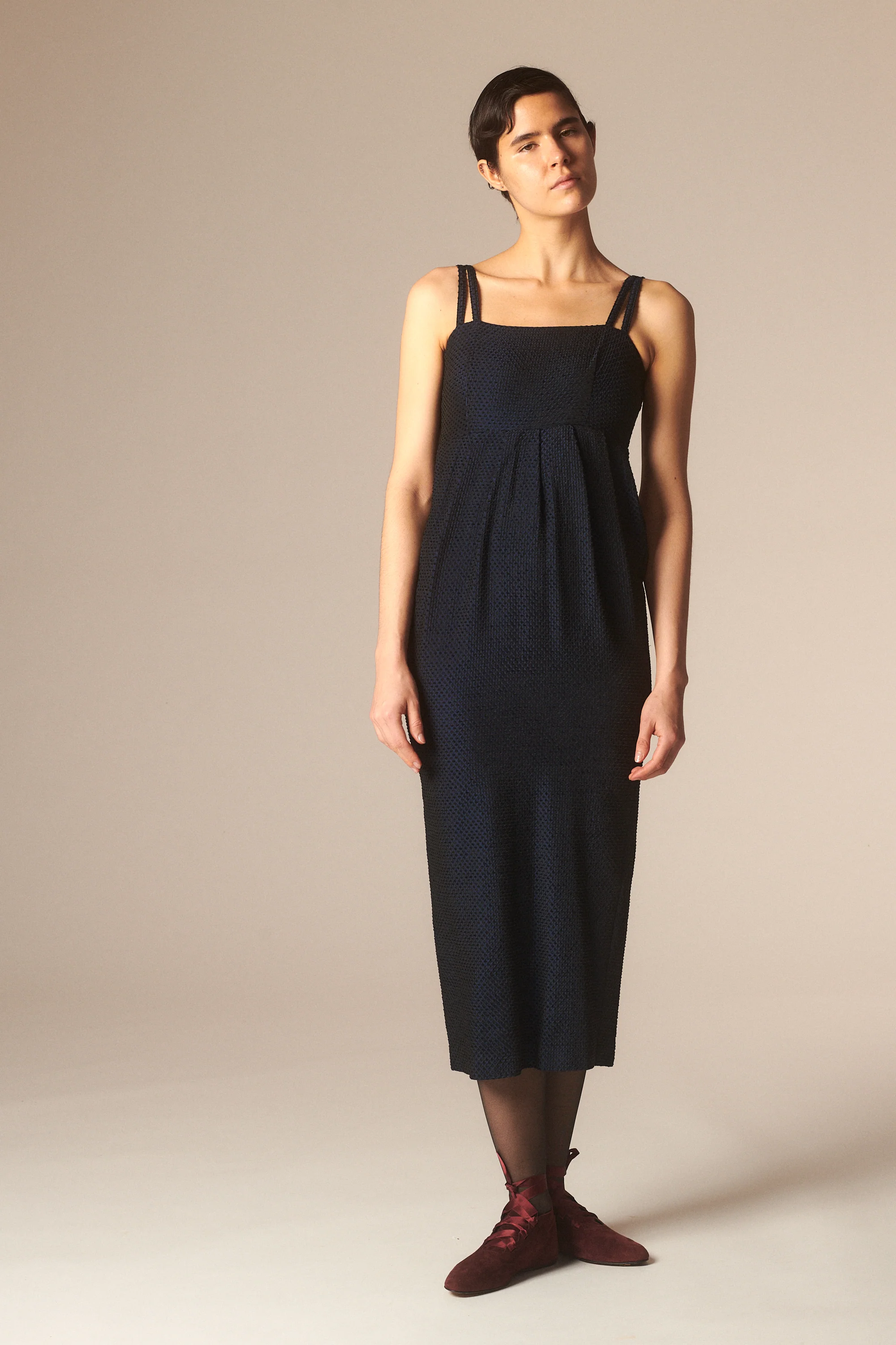 1990s Romeo Gigli Blue Dot Dress - Image 5