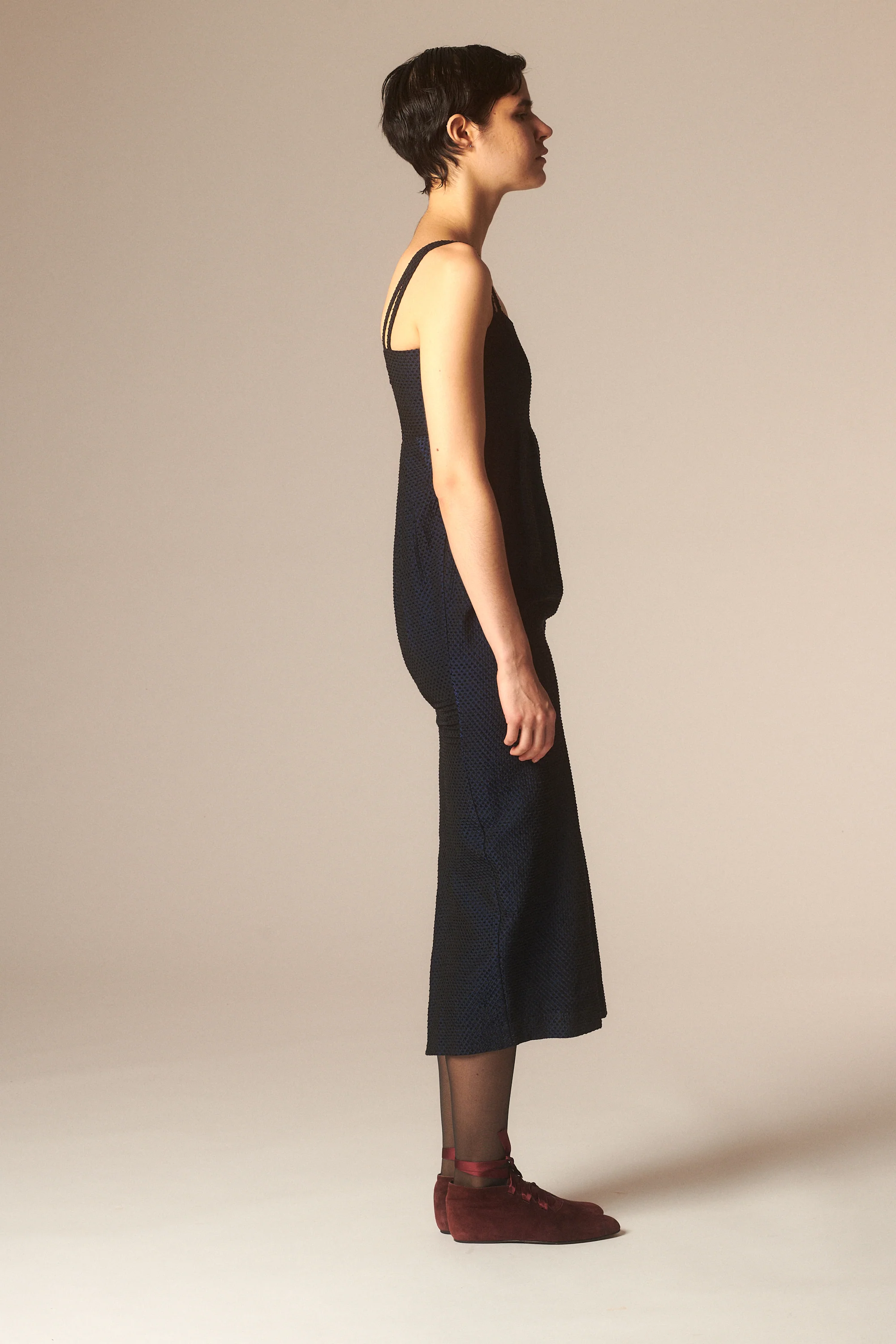 1990s Romeo Gigli Blue Dot Dress - Image 6