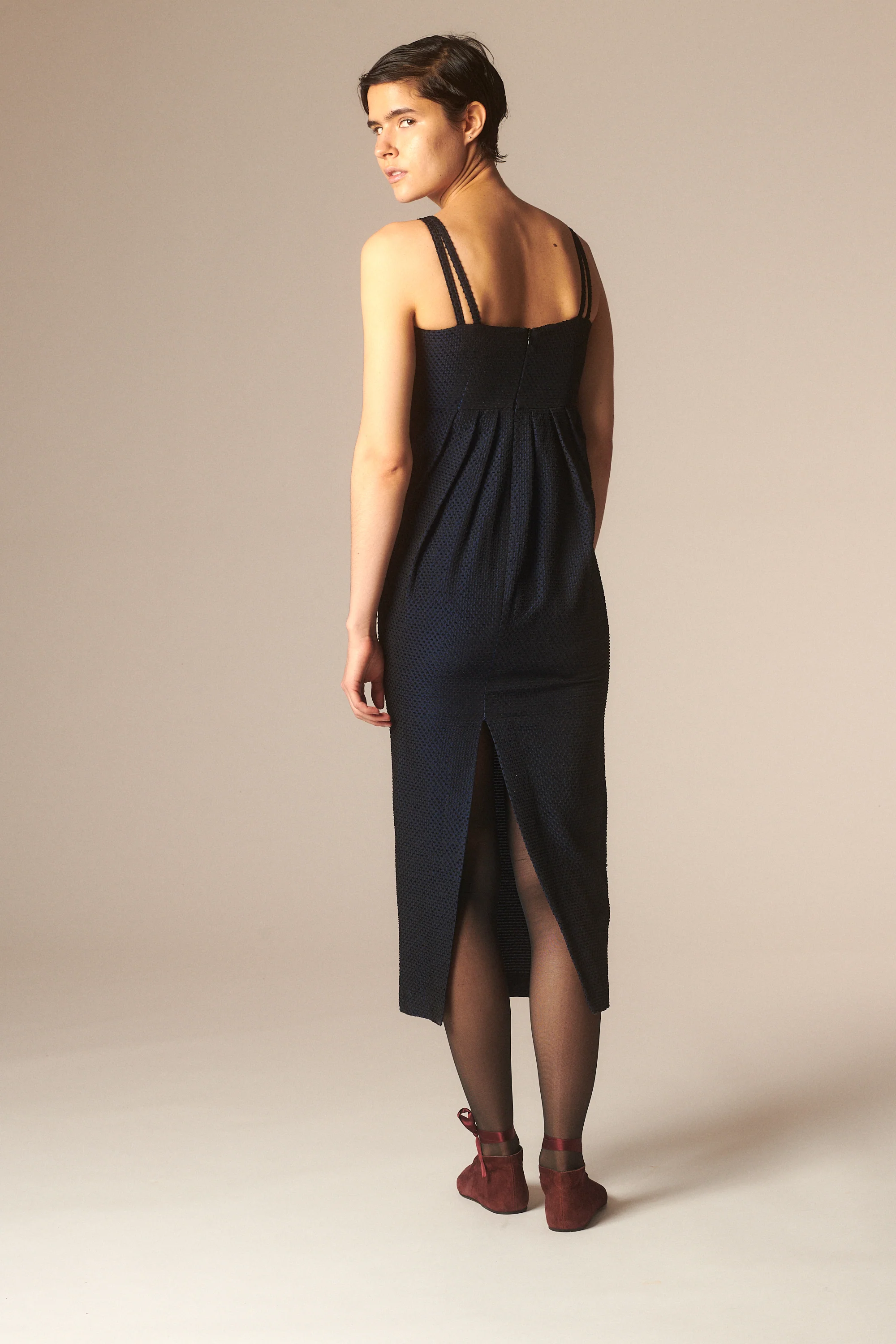 1990s Romeo Gigli Blue Dot Dress - Image 7