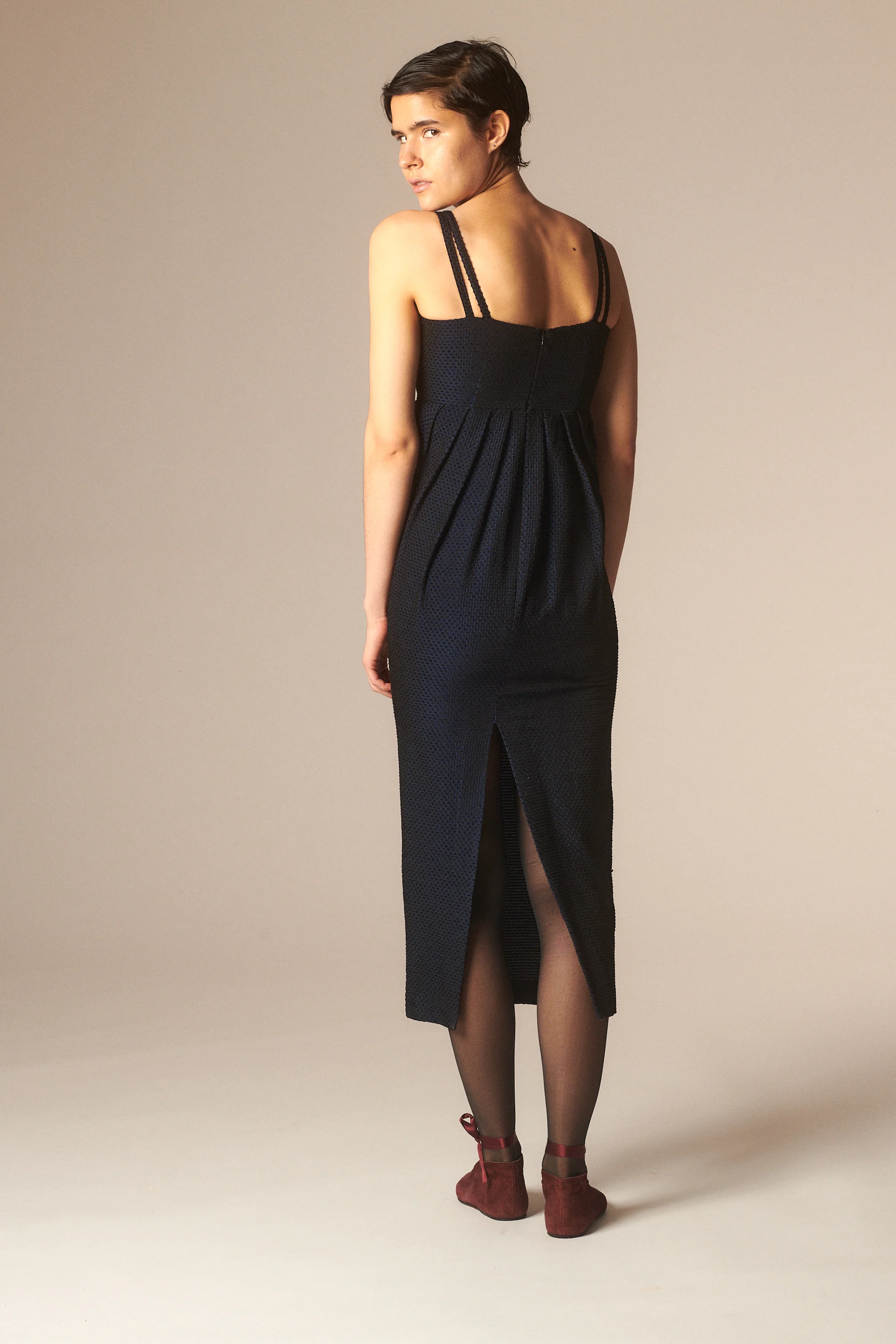 1990s Romeo Gigli Blue Dot Dress - Image 9