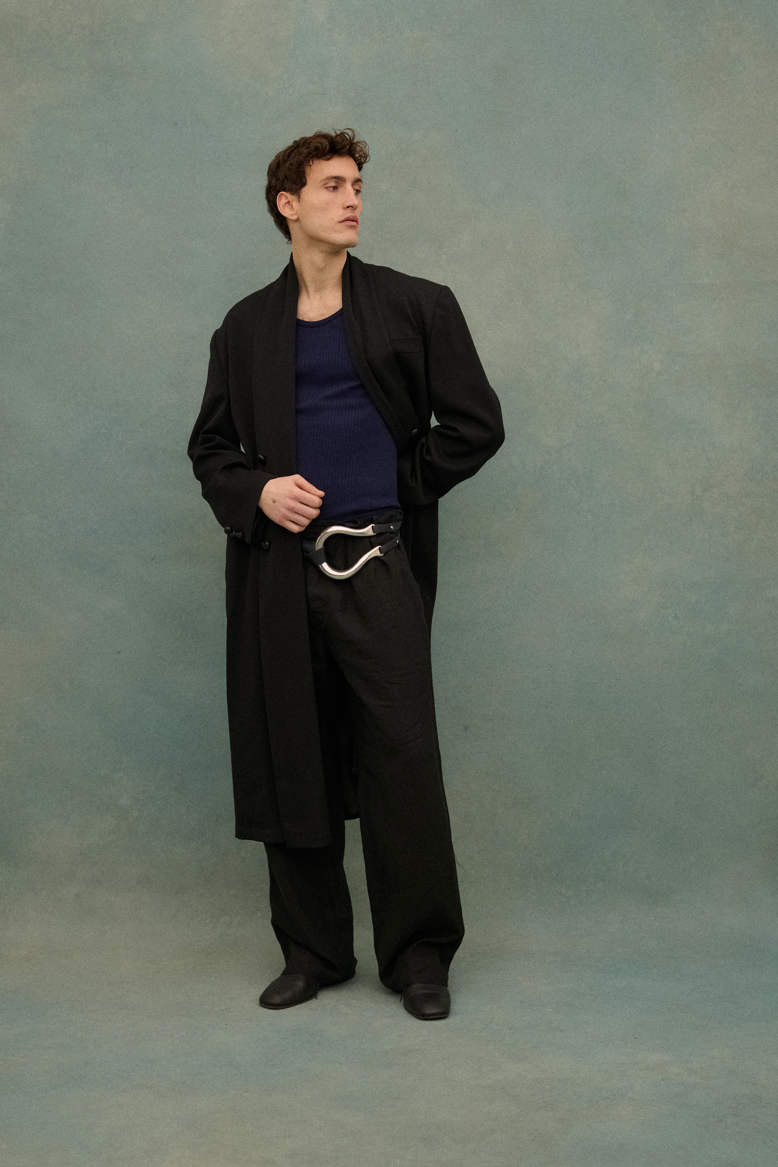 1990s Yohji Black Wool Coat - Image 10