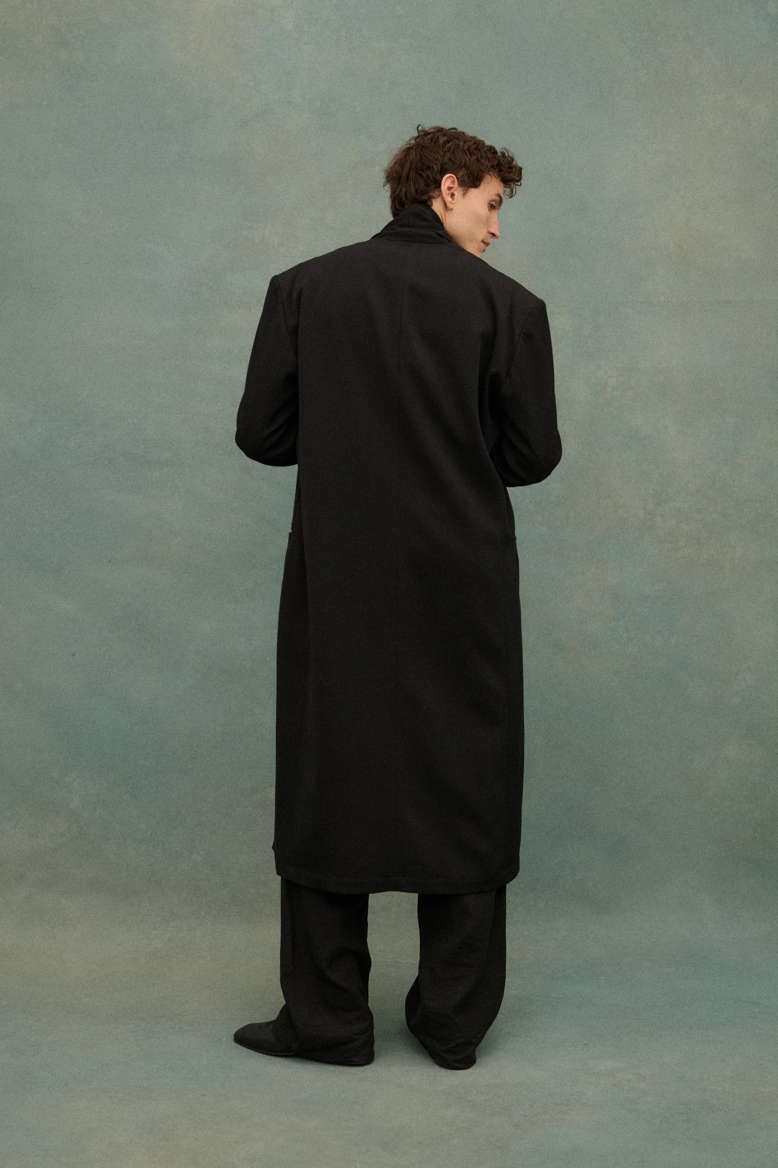 1990s Yohji Black Wool Coat - Image 21