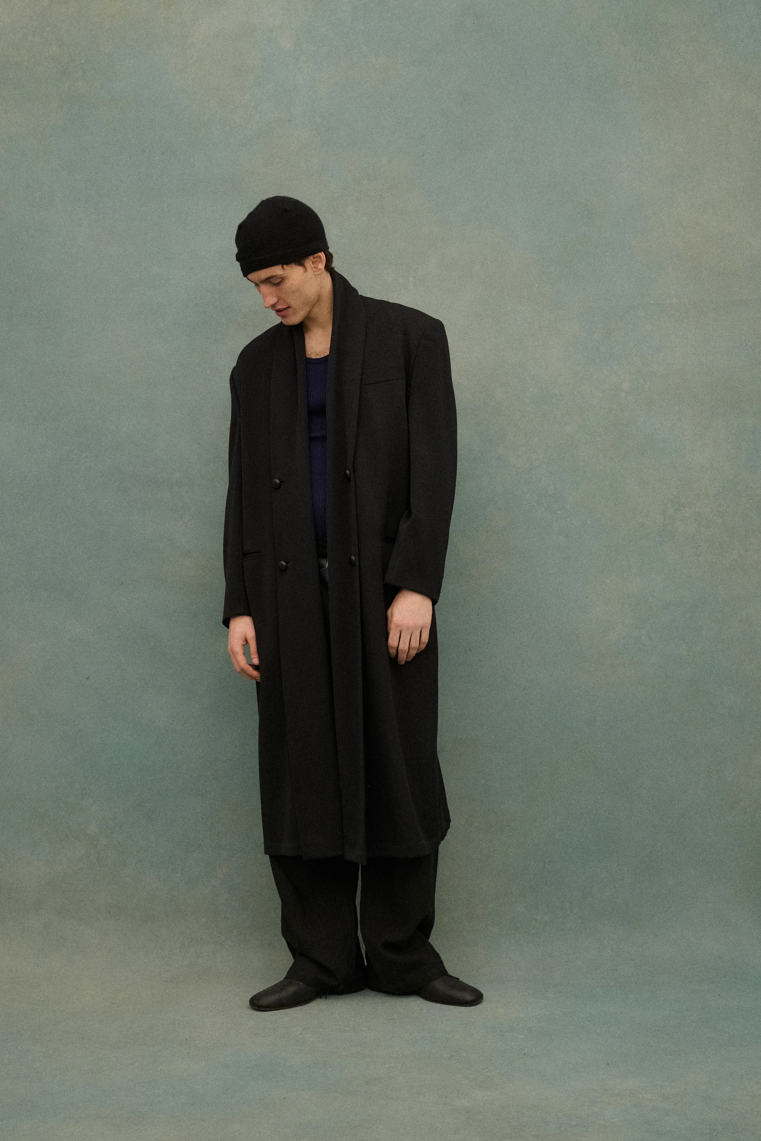 1990s Yohji Black Wool Coat - Image 42