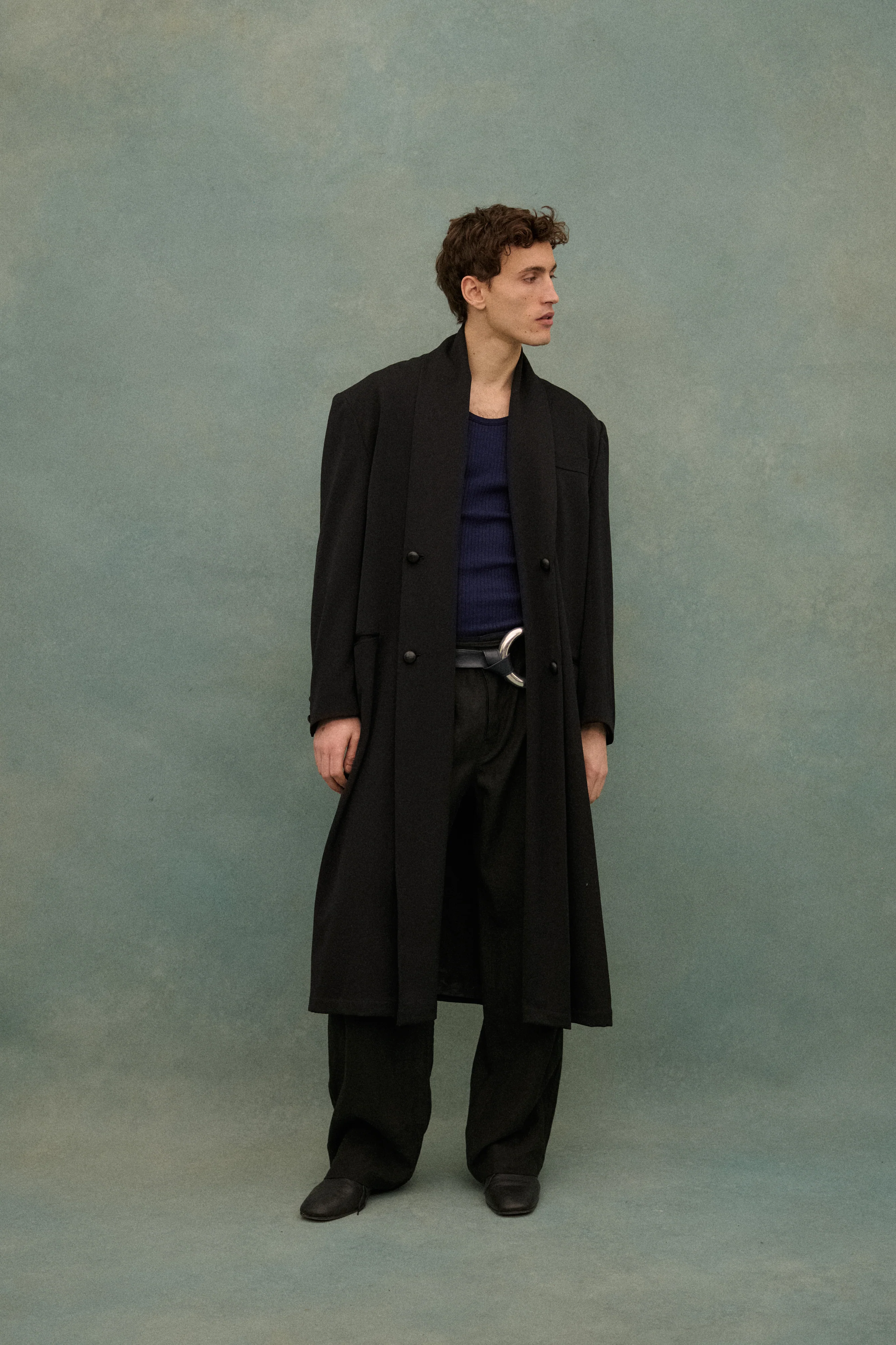 1990s Yohji Black Wool Coat - Image 5