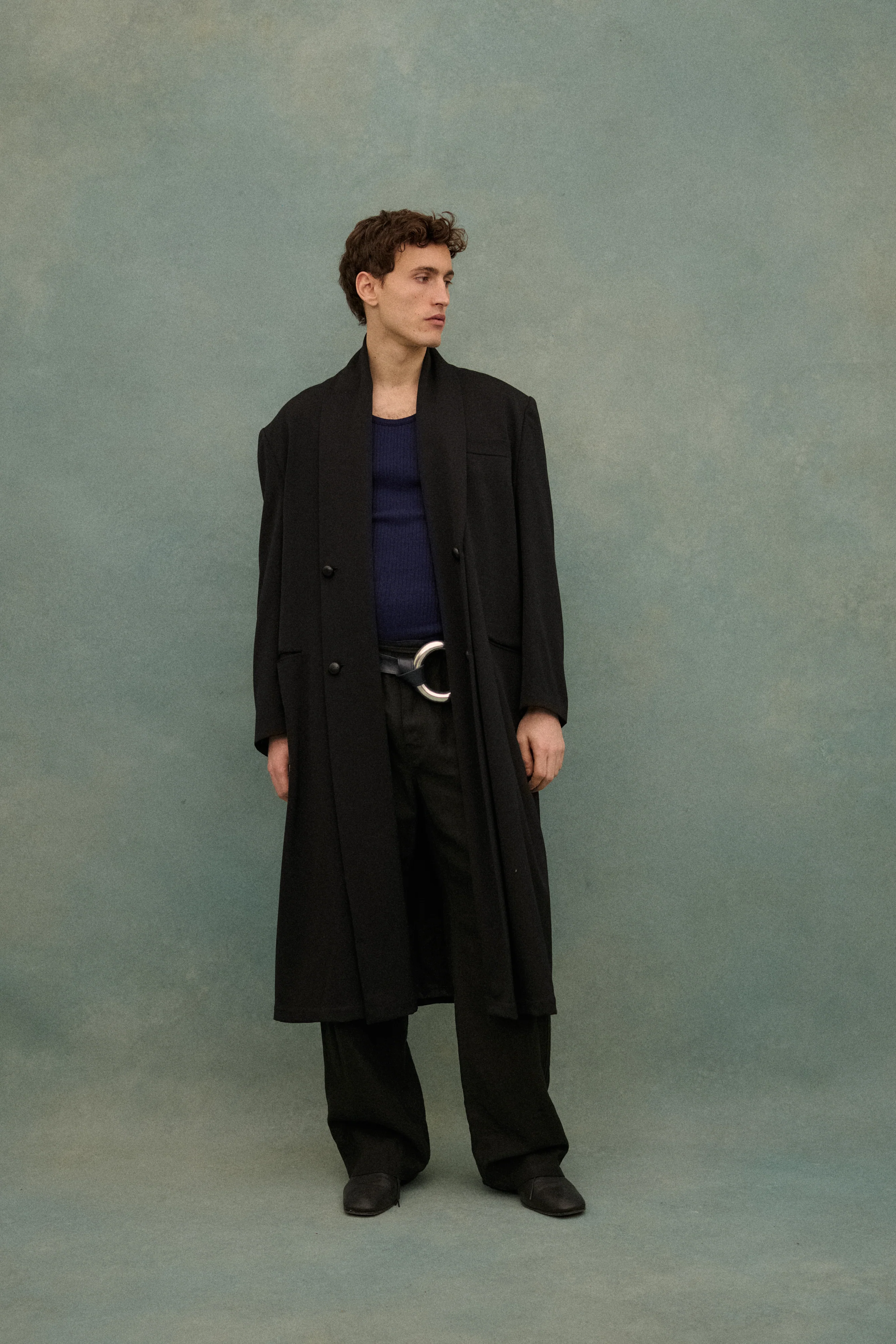 1990s Yohji Black Wool Coat - Image 6