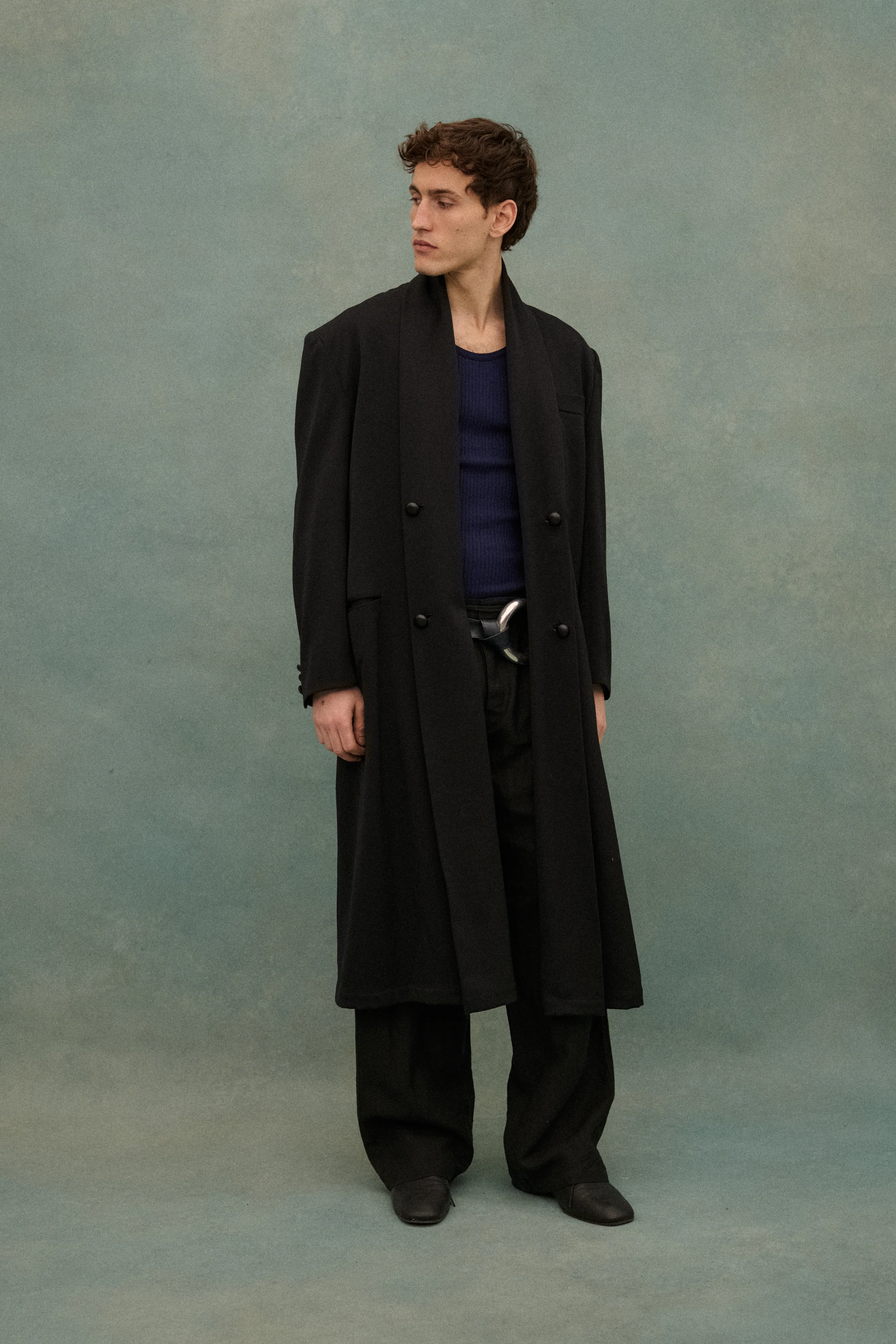1990s Yohji Black Wool Coat - Image 9