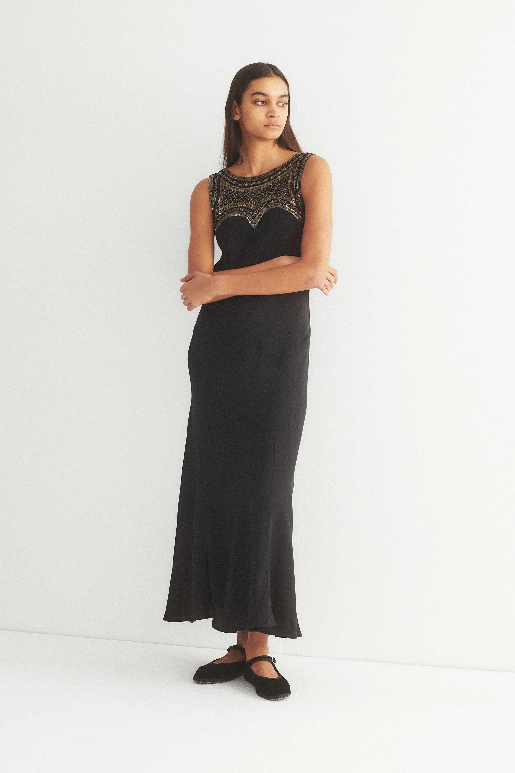 Antique Sequin Yolk Dress - Image 10