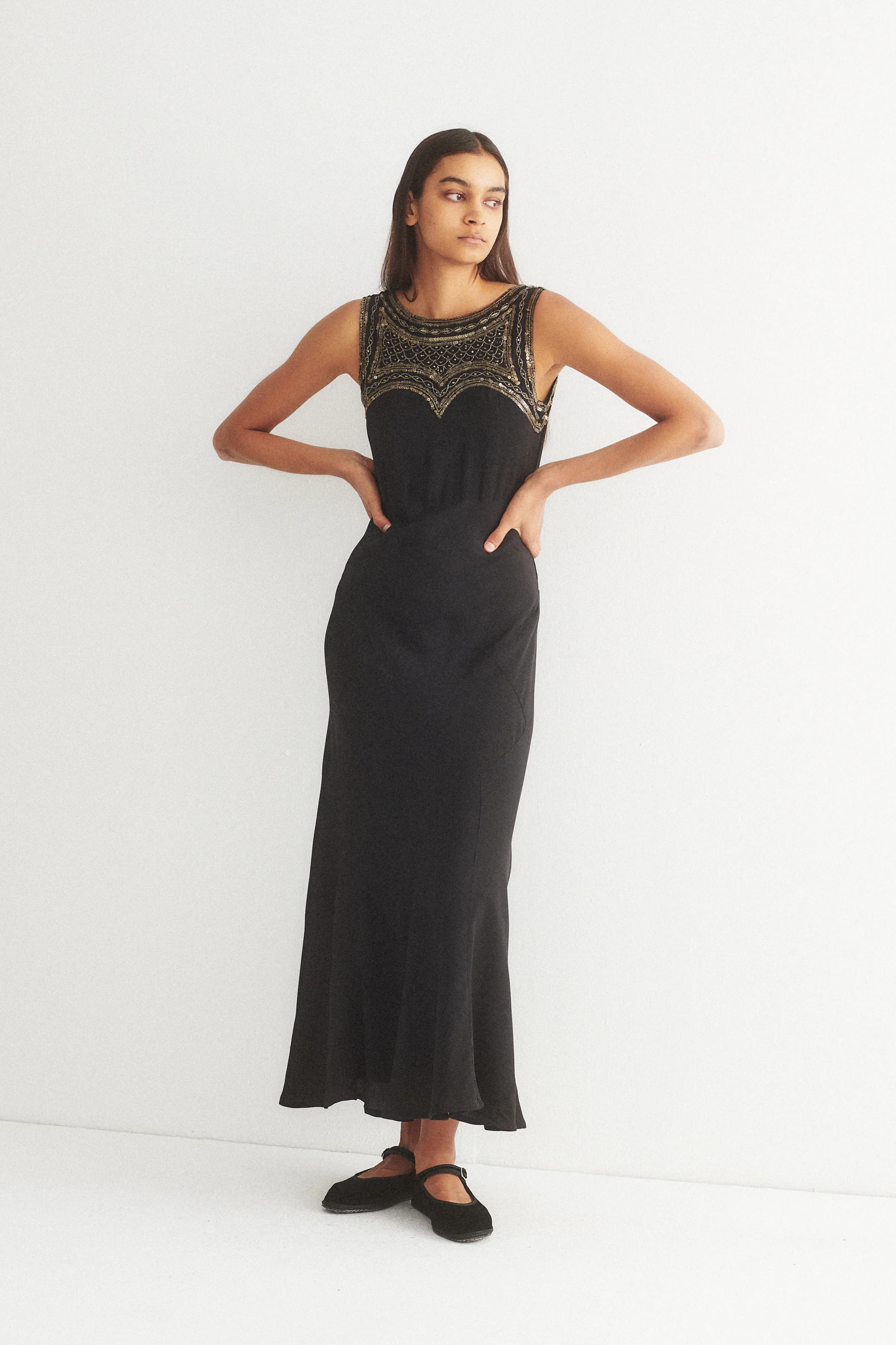 Antique Sequin Yolk Dress - Image 11