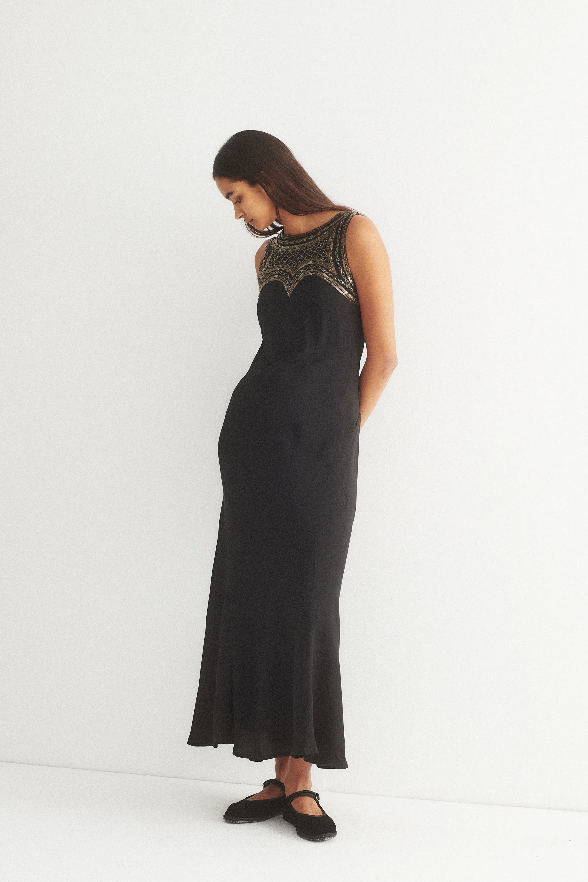 Antique Sequin Yolk Dress - Image 13