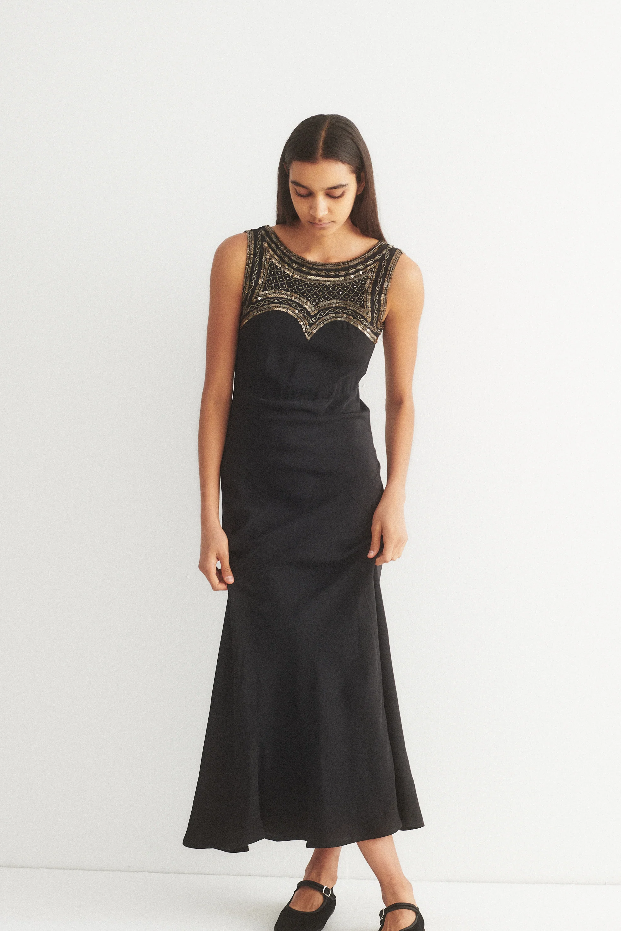 Antique Sequin Yolk Dress - Image 5