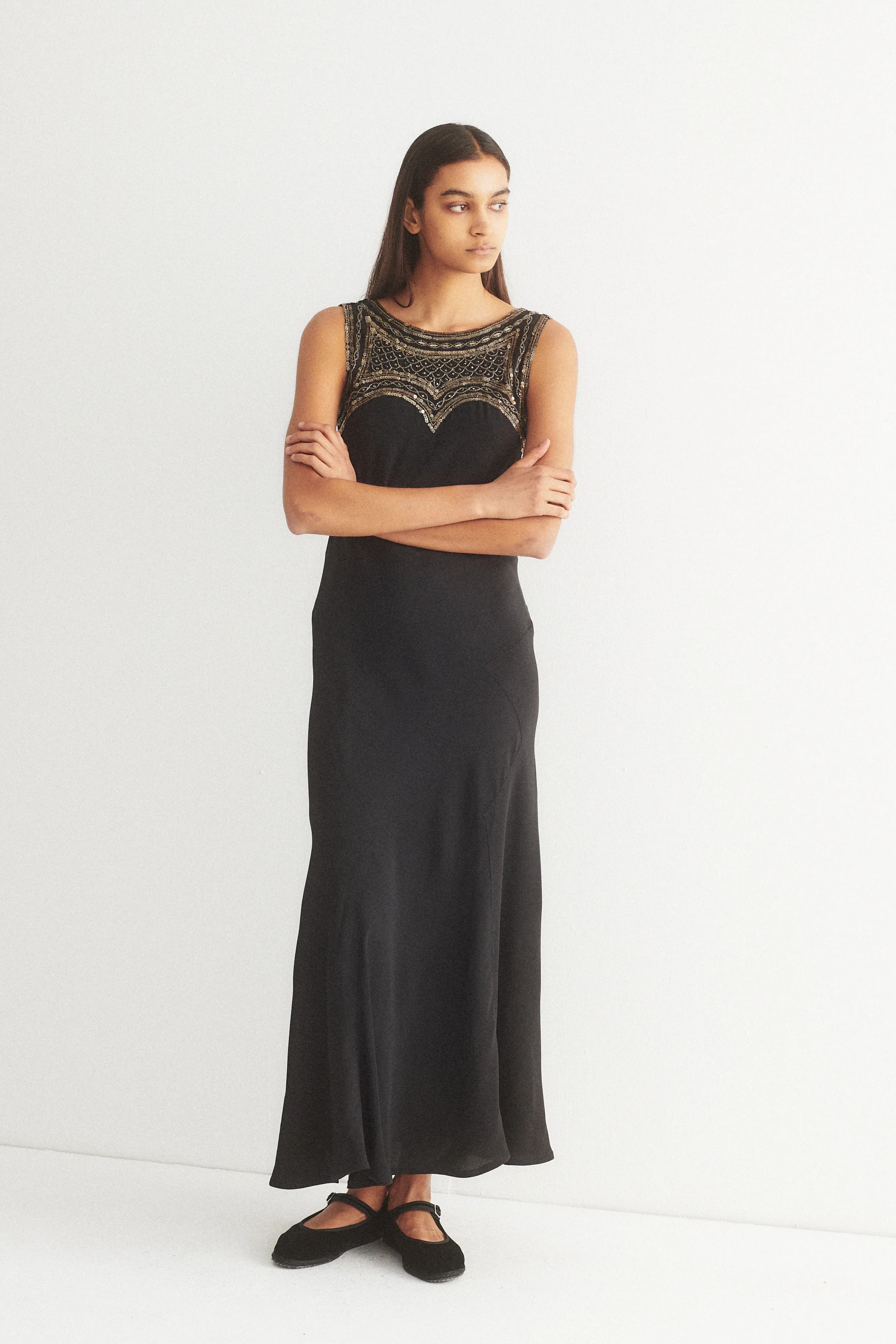 Antique Sequin Yolk Dress - Image 8