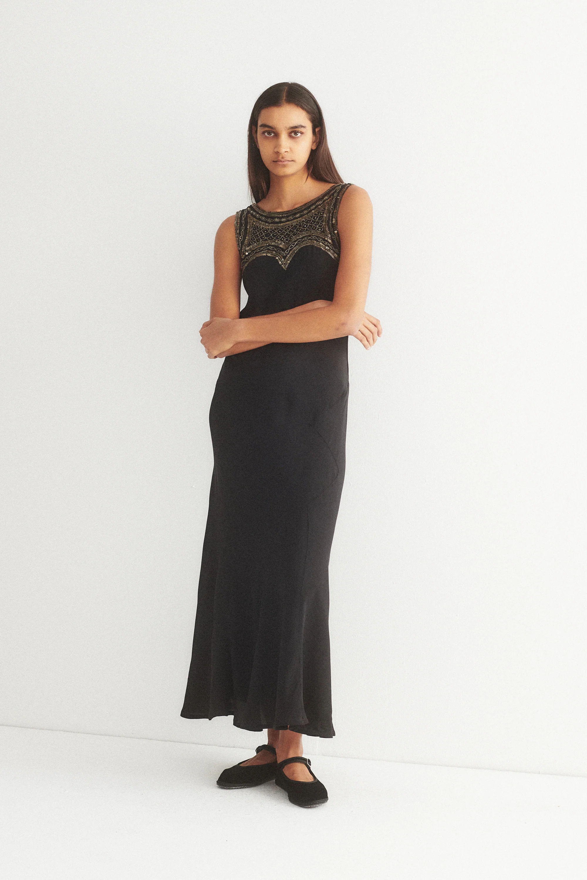 Antique Sequin Yolk Dress - Image 9