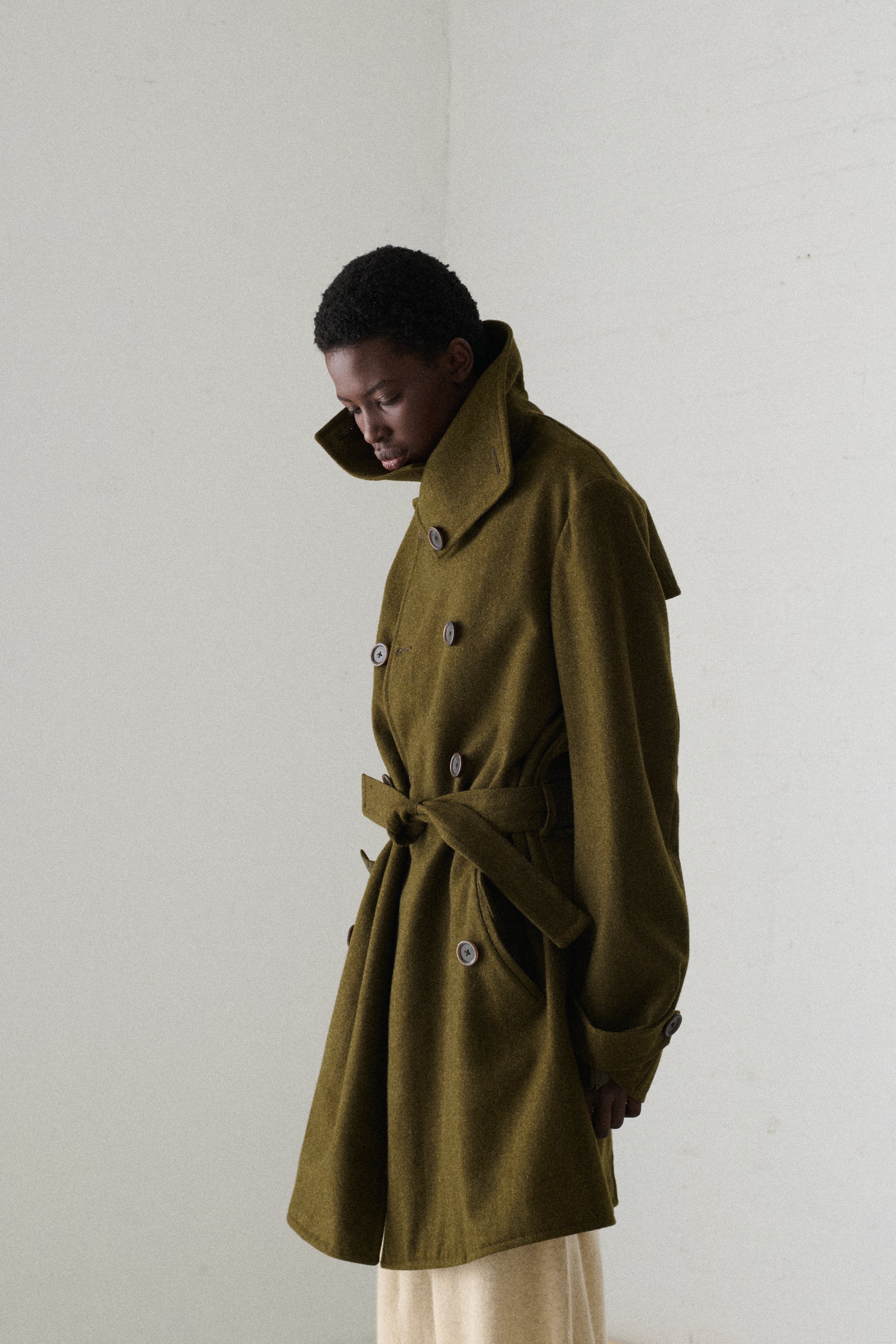 Bottega Veneta Green Wool Coat - Image 3