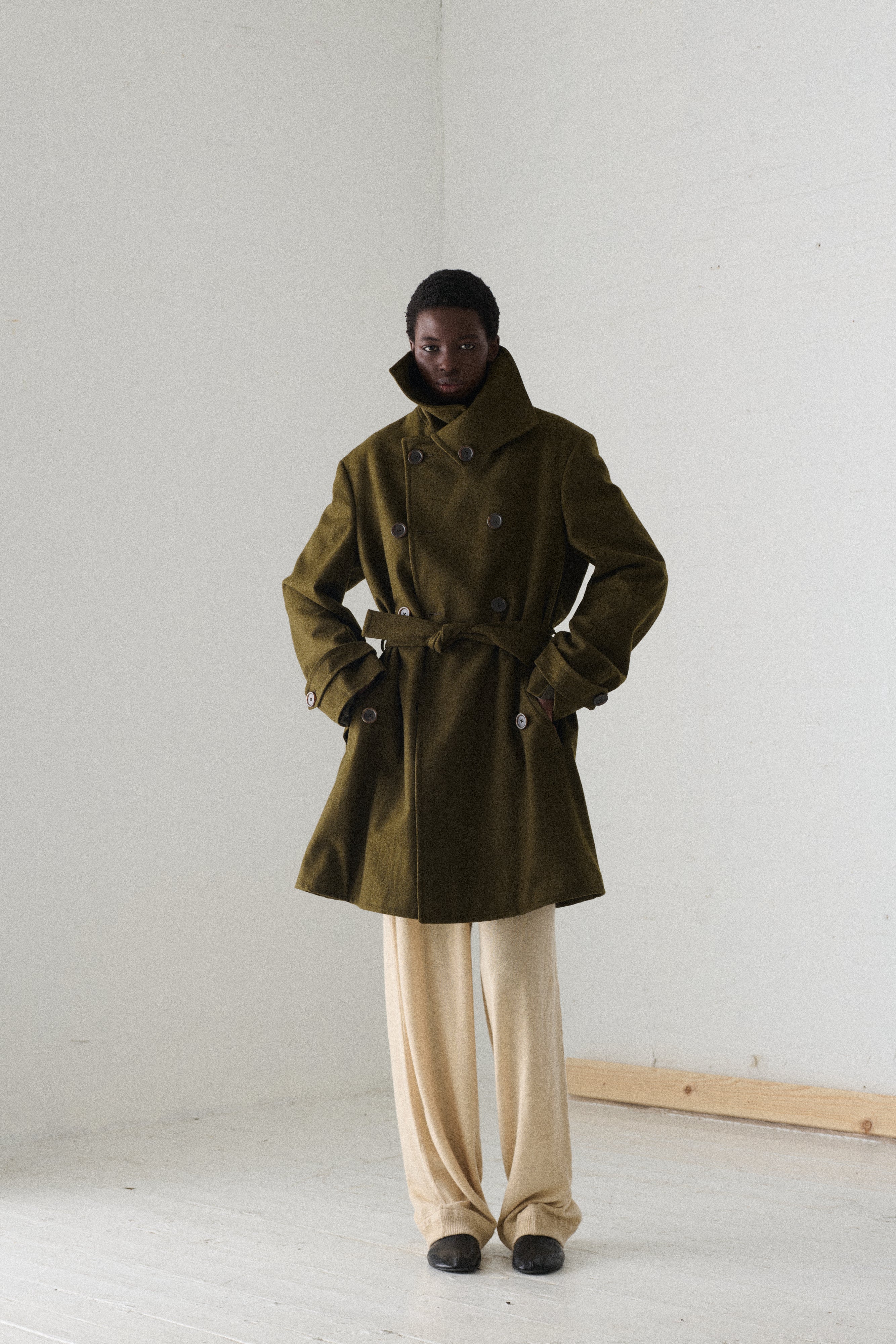 Bottega Veneta Green Wool Coat - Image 5