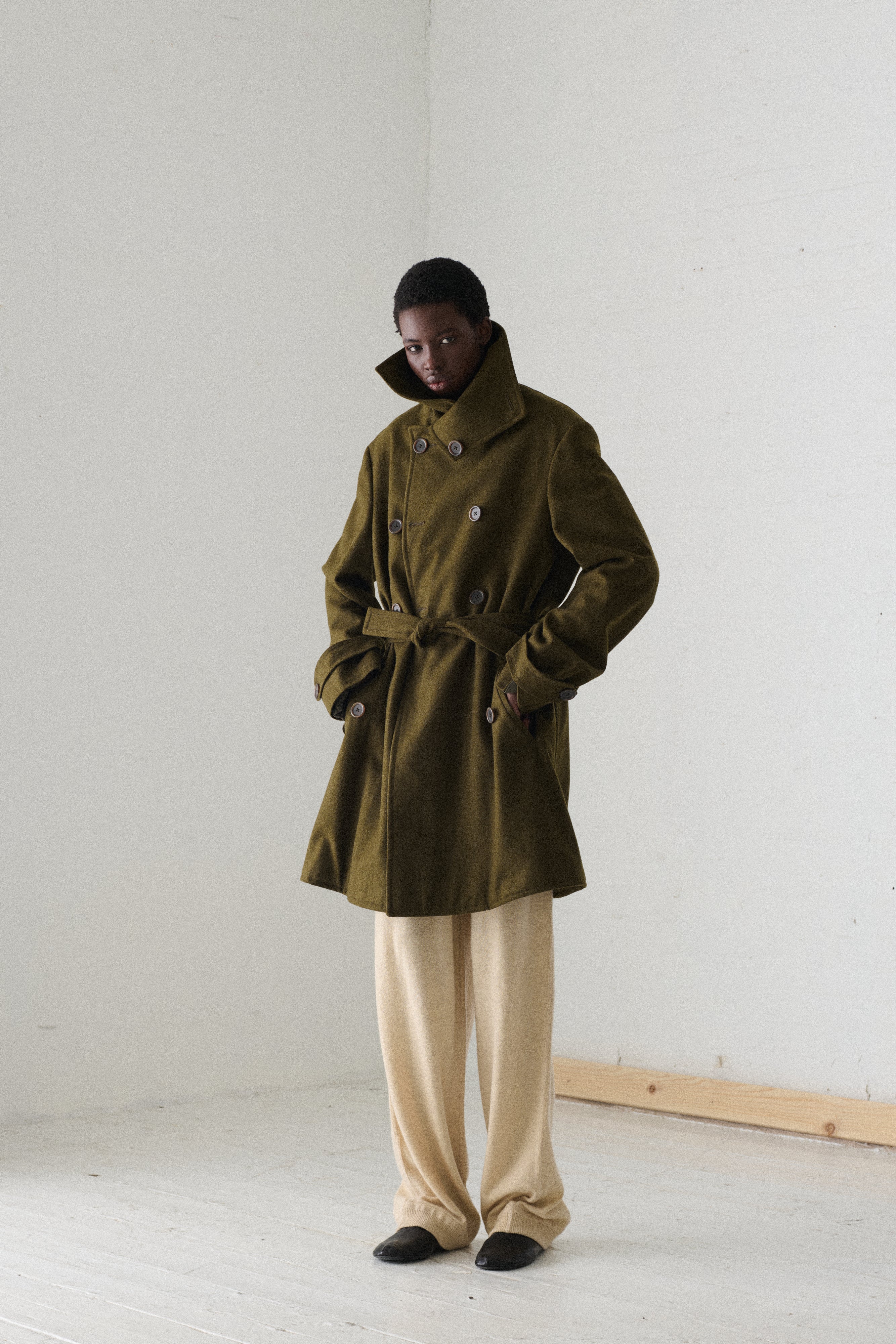Bottega Veneta Green Wool Coat - Image 6