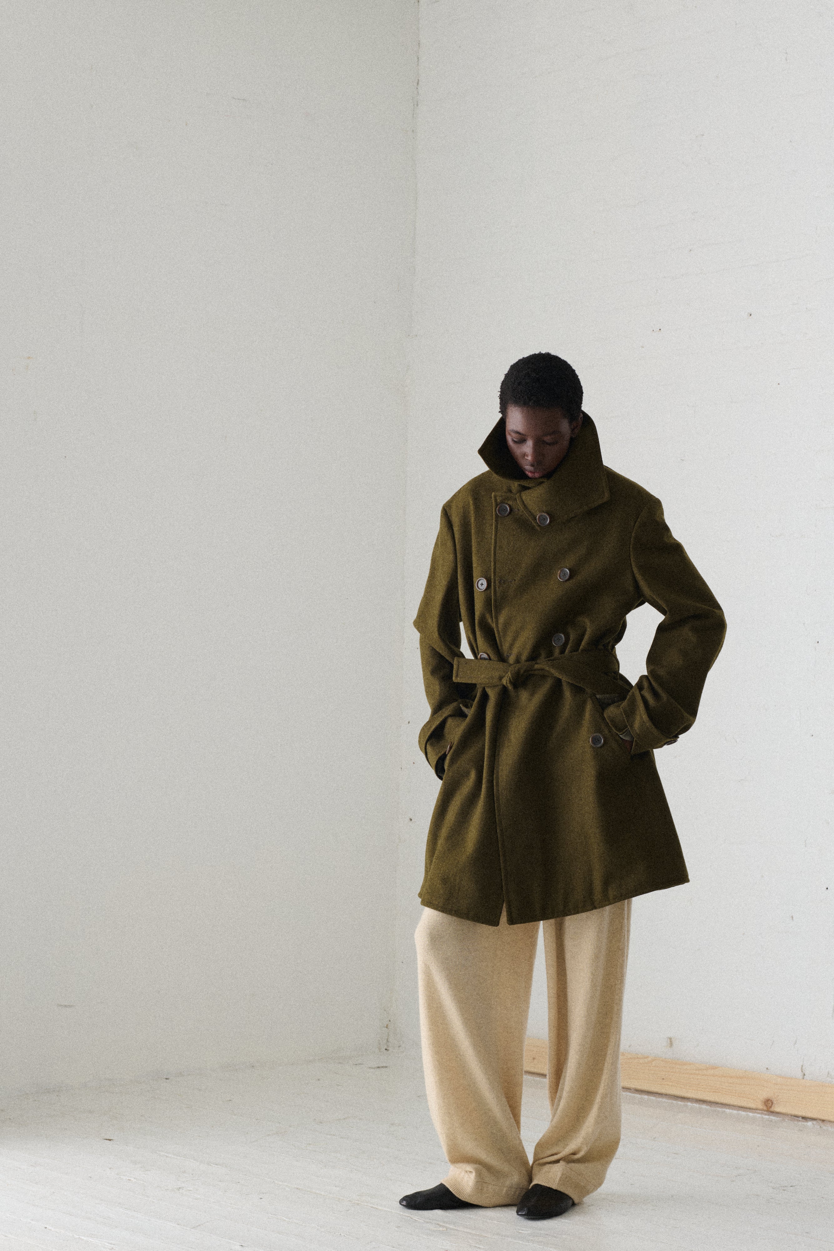 Bottega Veneta Green Wool Coat - Image 7
