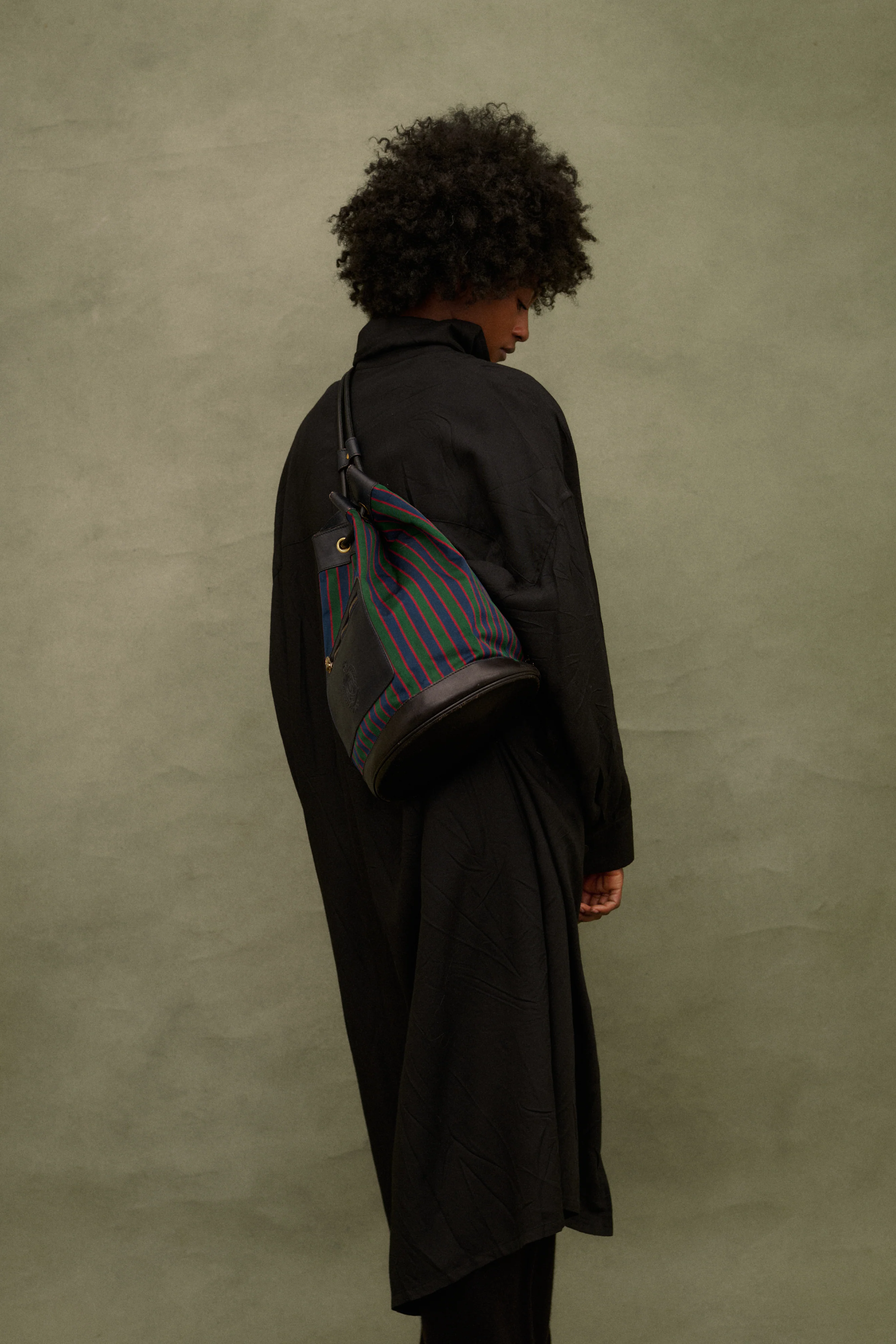 Celine Stripe Leather Backpack - Image 12