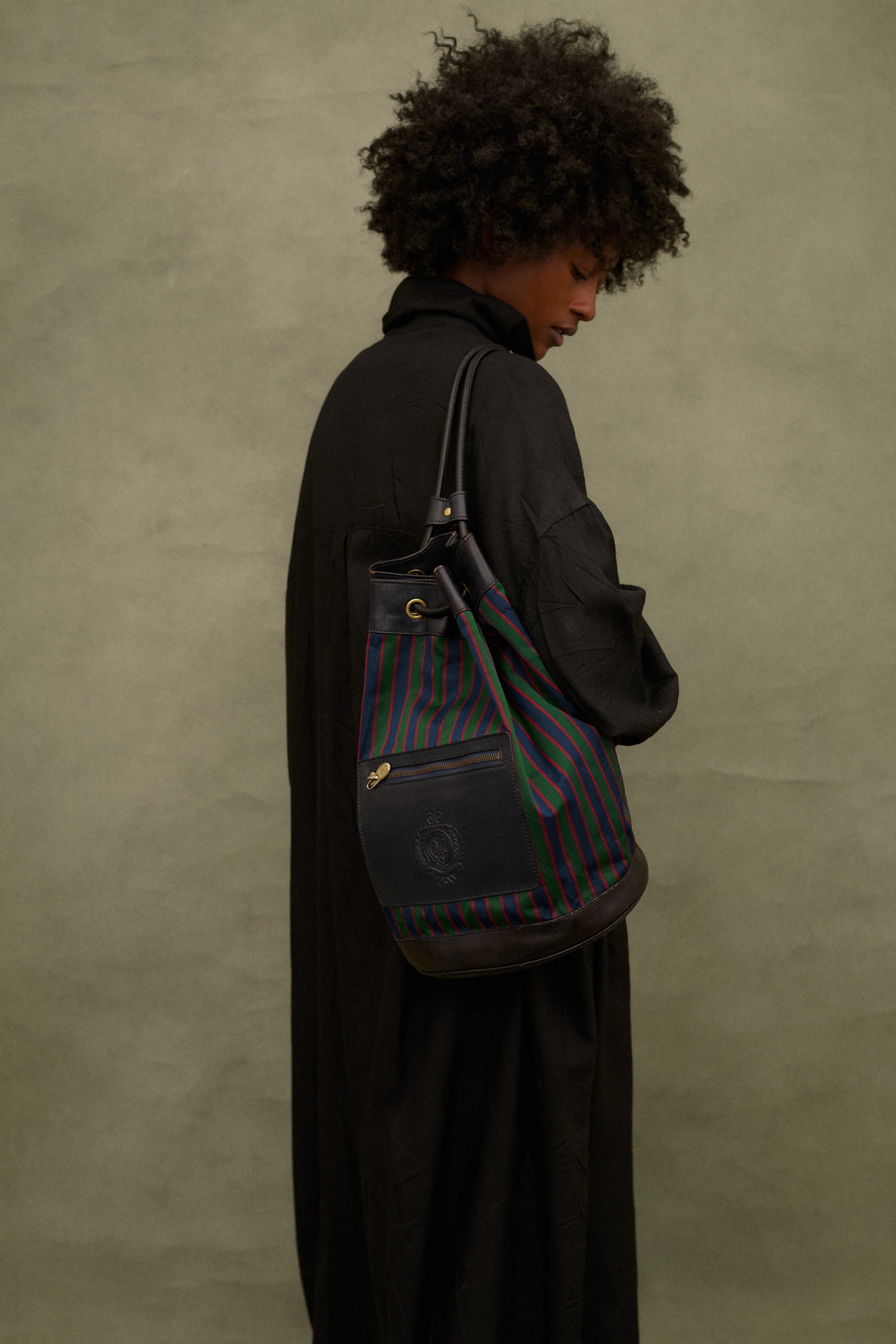 Celine Stripe Leather Backpack - Image 9