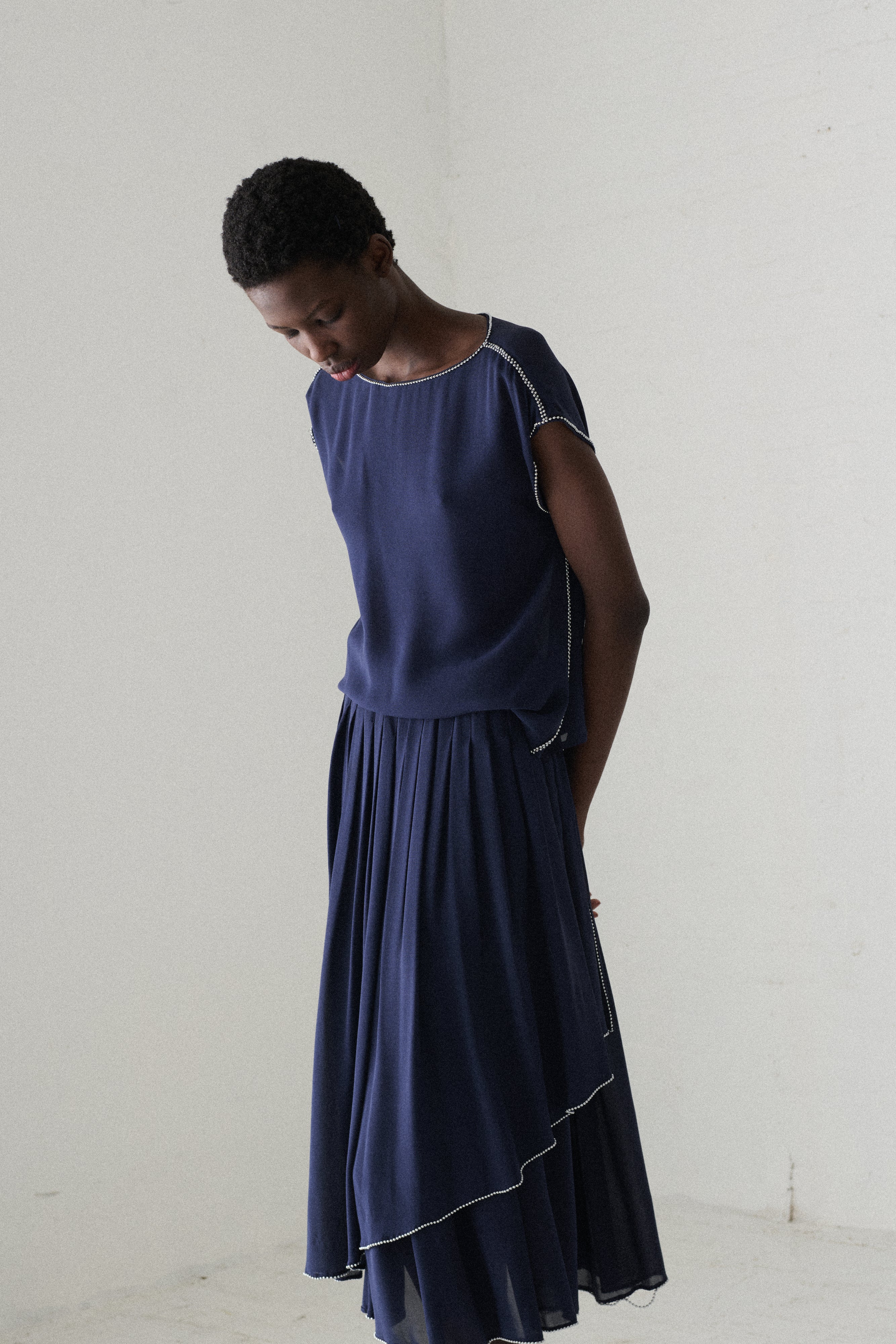 Chloé Blu Silk Ensemble - Image 4