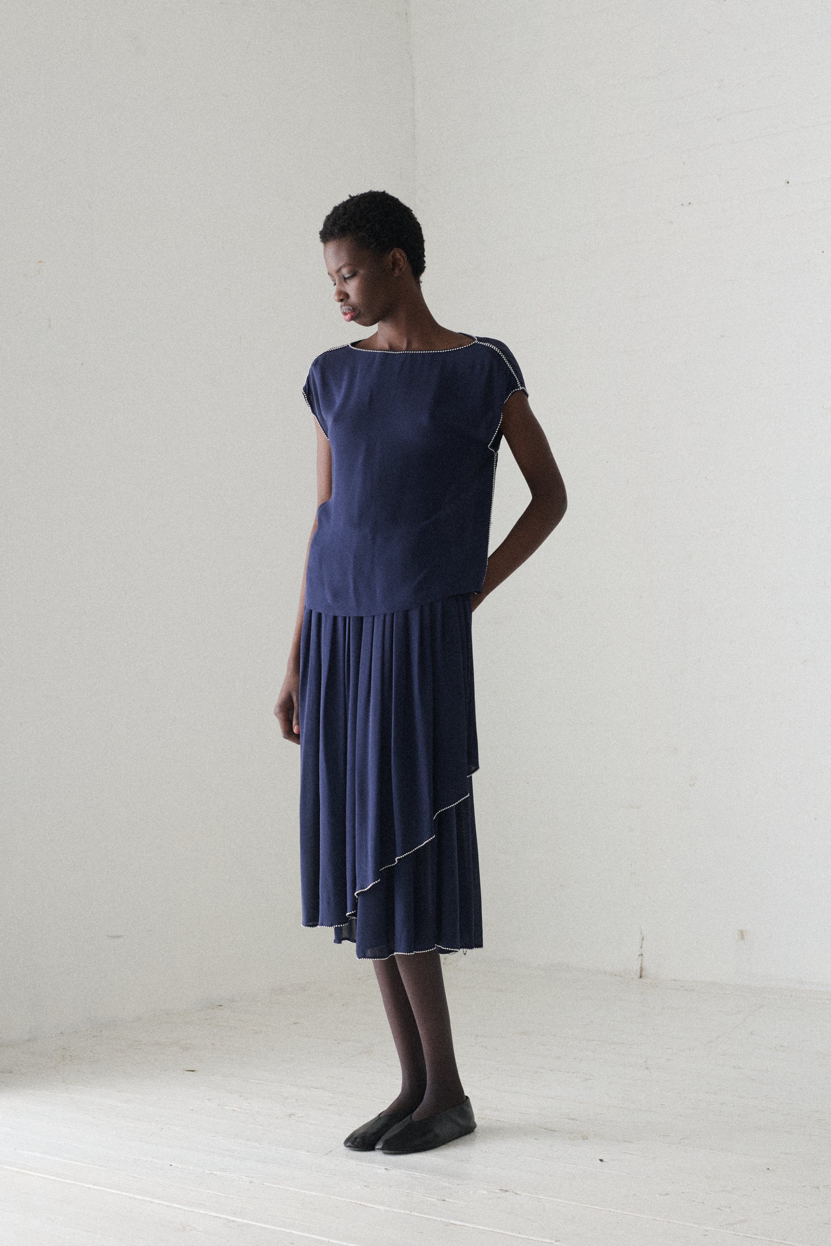 Chloé Blu Silk Ensemble - Image 9