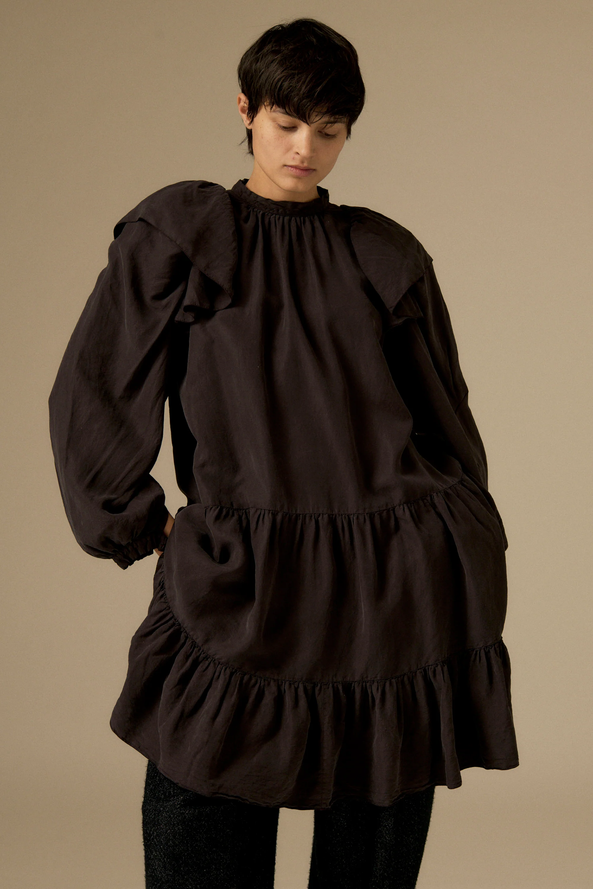 Dior Black Silk Dress - Image 3