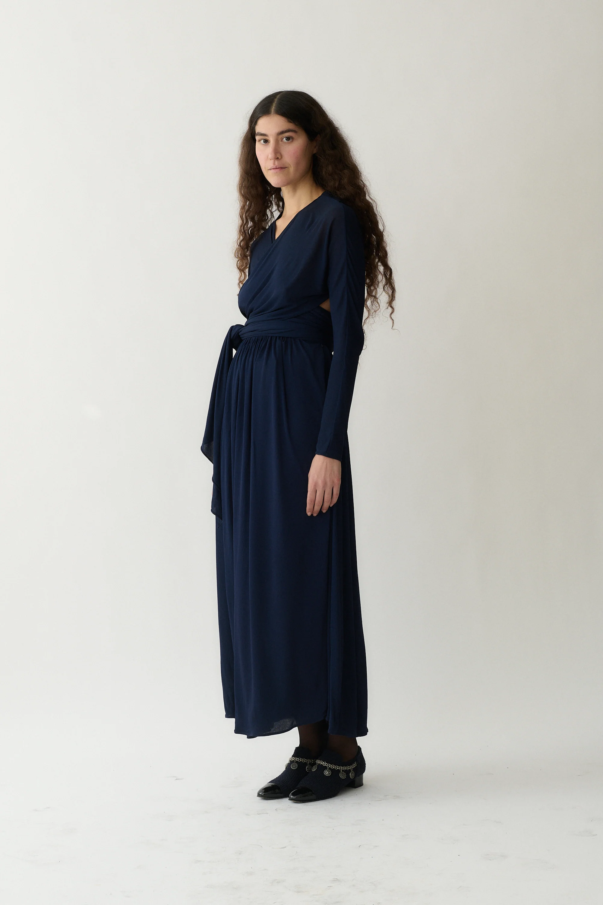 Geoffrey Beene Navy Wrap Dress - Image 4