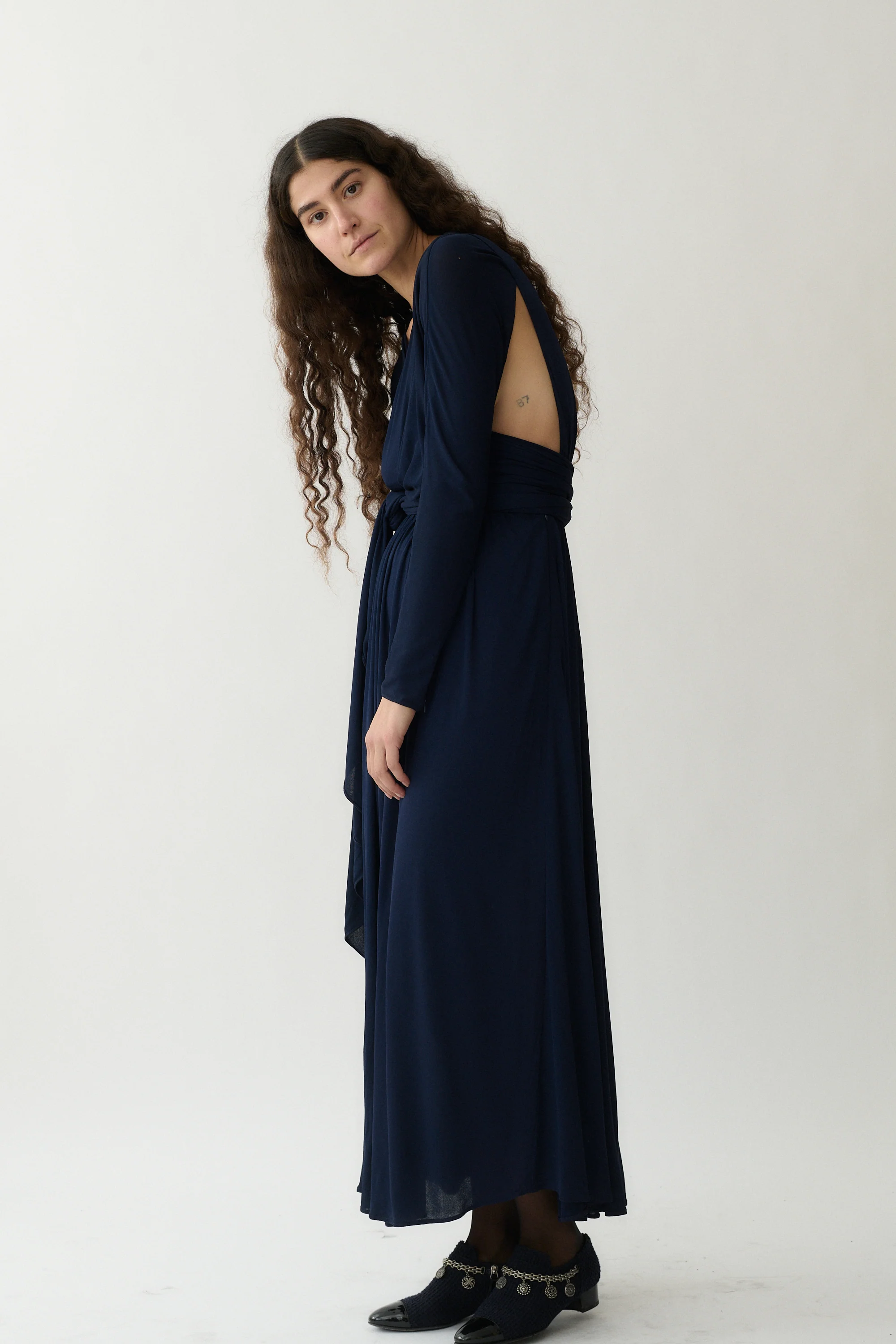 Geoffrey Beene Navy Wrap Dress - Image 5