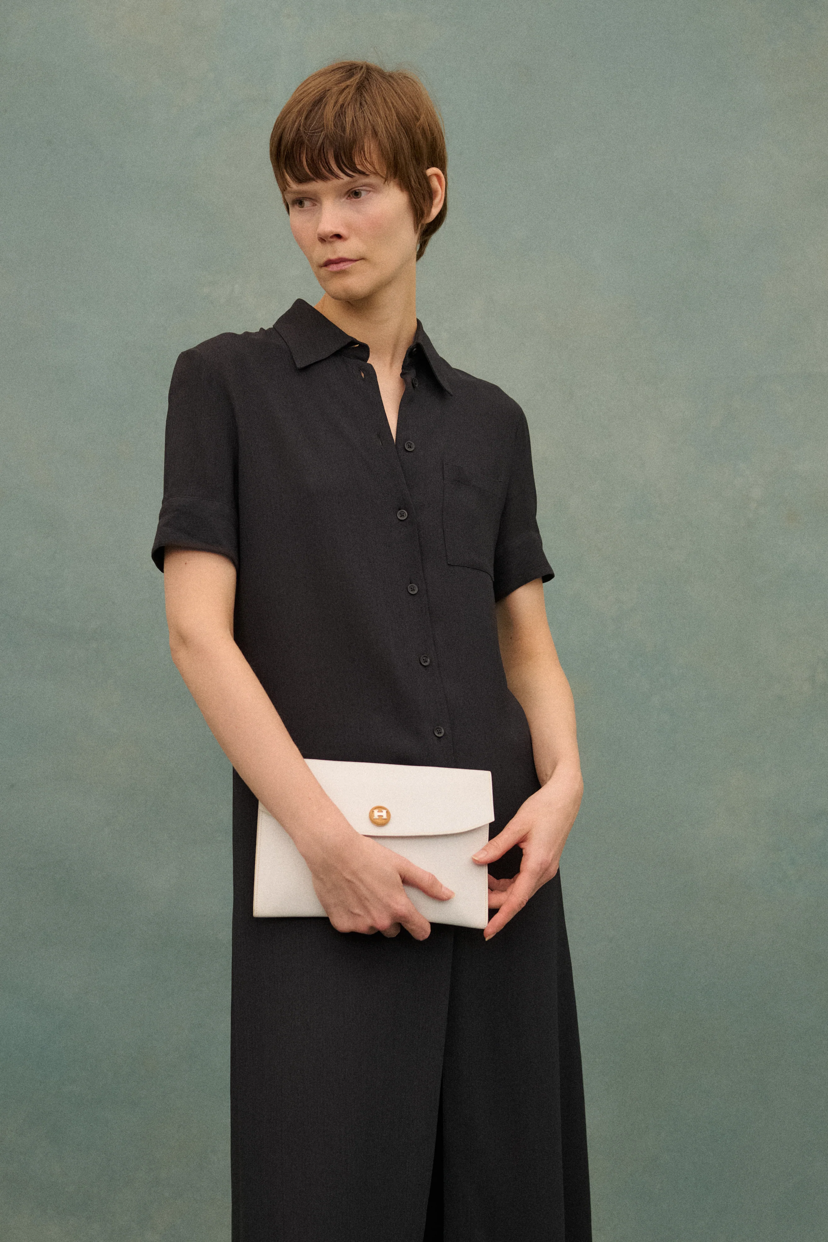 Hermes White Leather Rio Clutch - Image 4