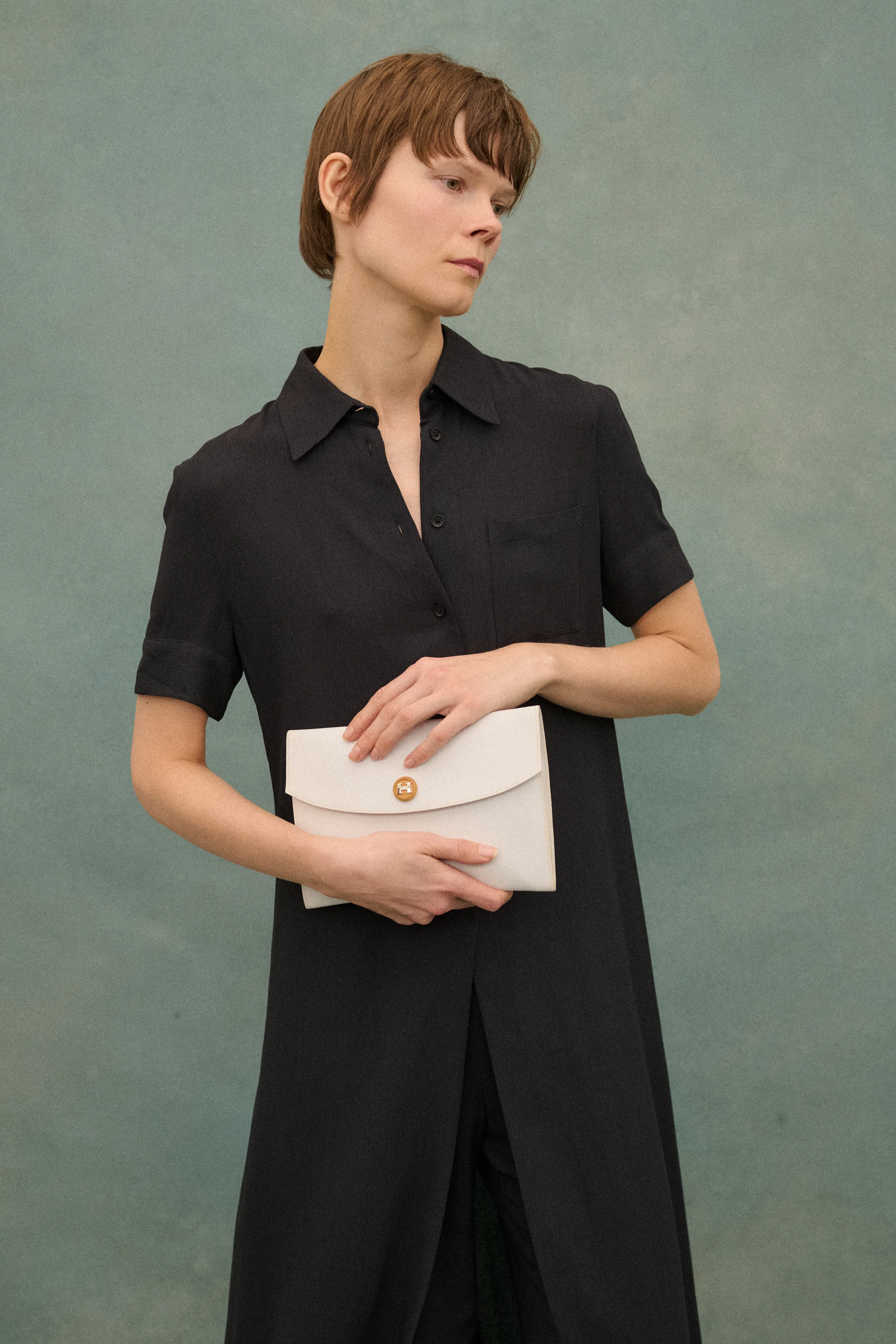 Hermes White Leather Rio Clutch - Image 8