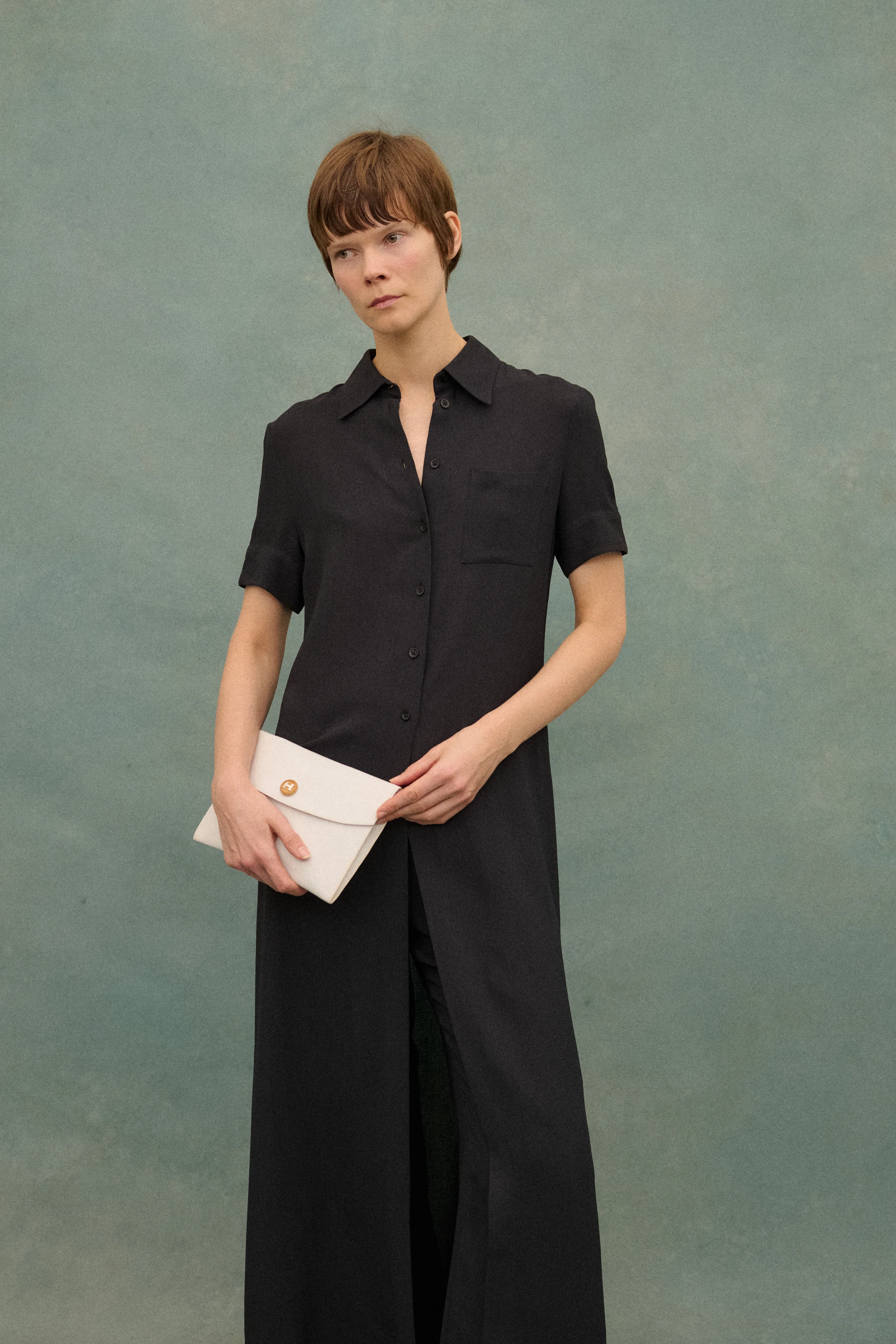 Hermes White Leather Rio Clutch - Image 9