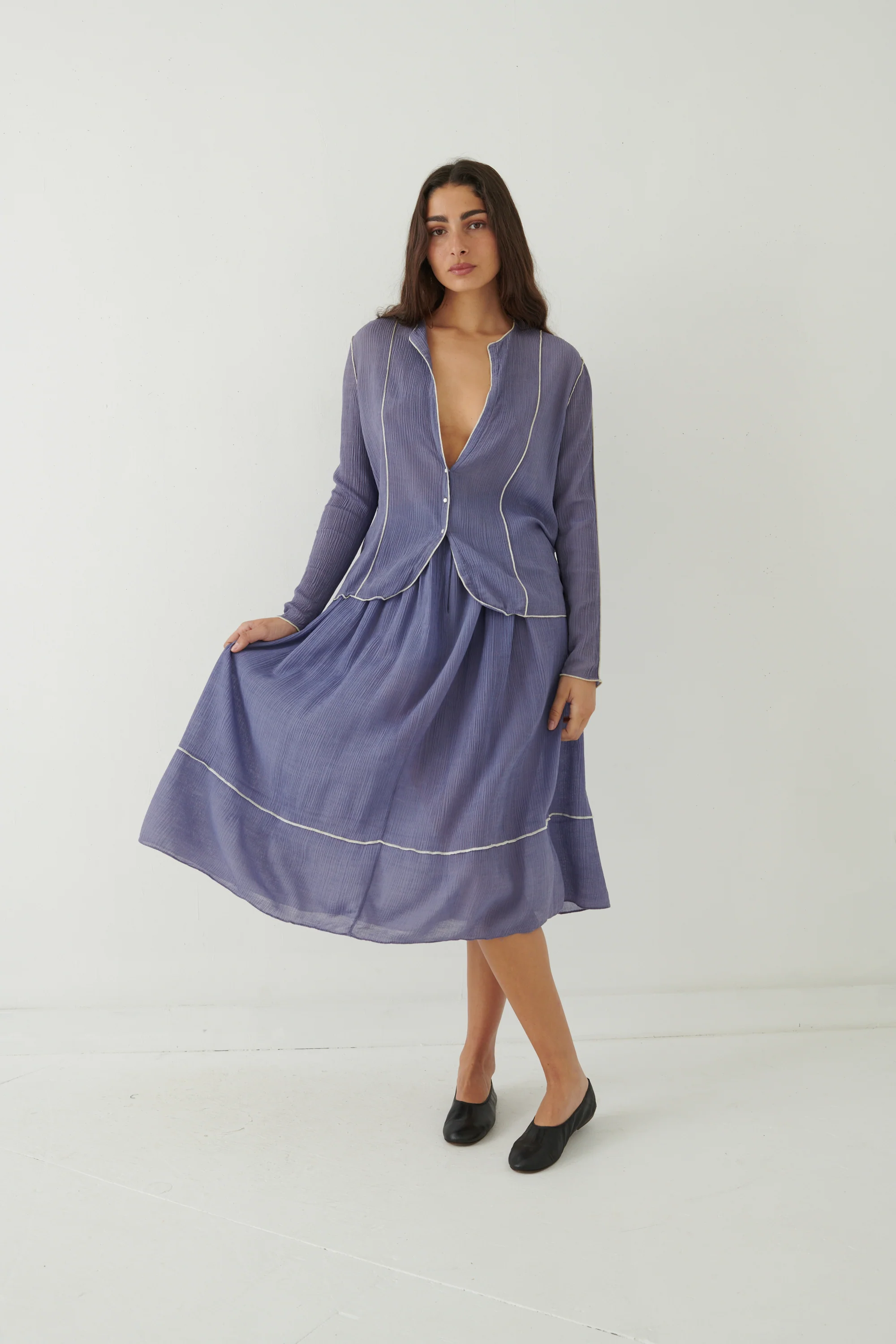 Geoffrey Beene Sheer Lilac Ensemble - Image 10