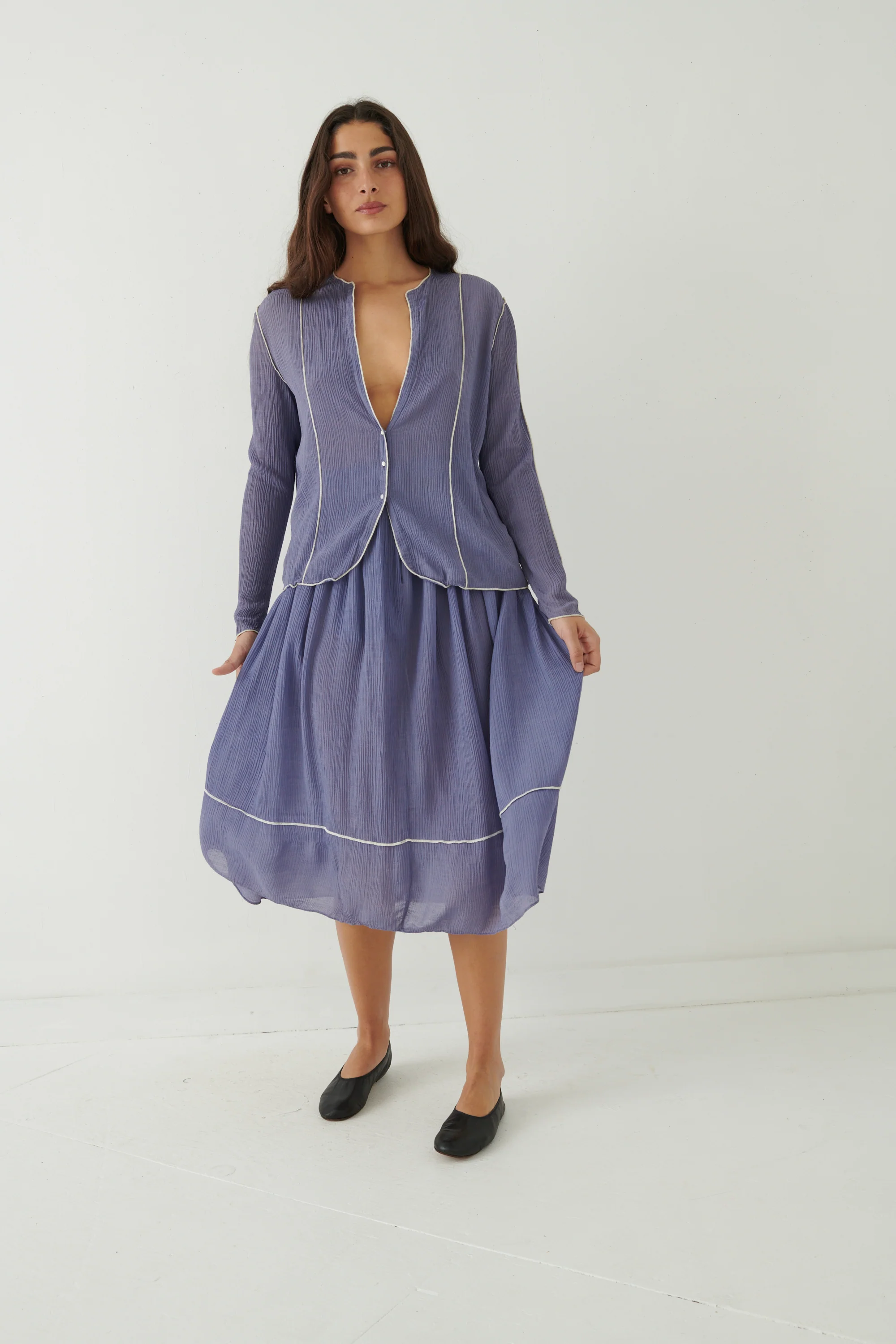 Geoffrey Beene Sheer Lilac Ensemble - Image 13