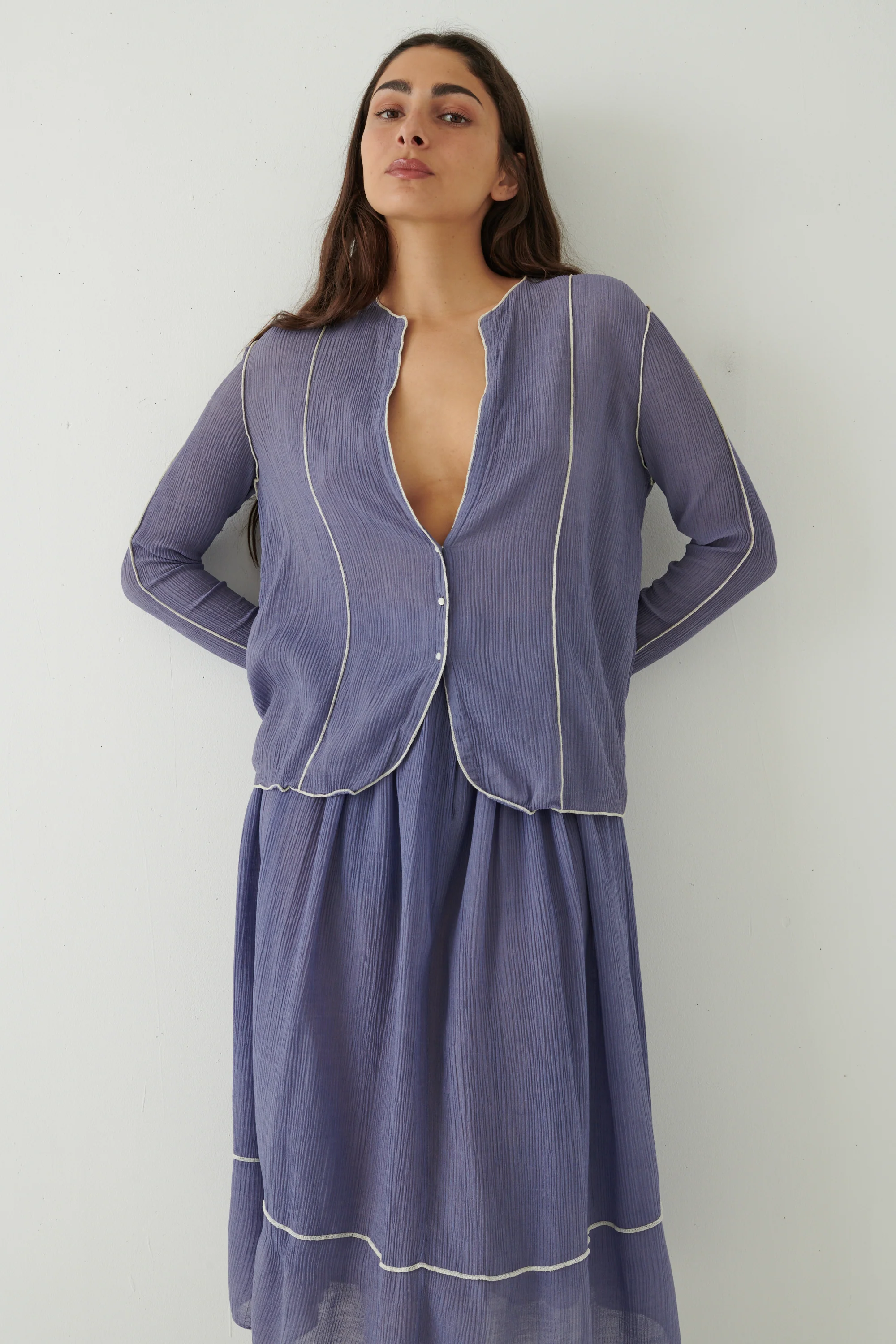 Geoffrey Beene Sheer Lilac Ensemble - Image 18