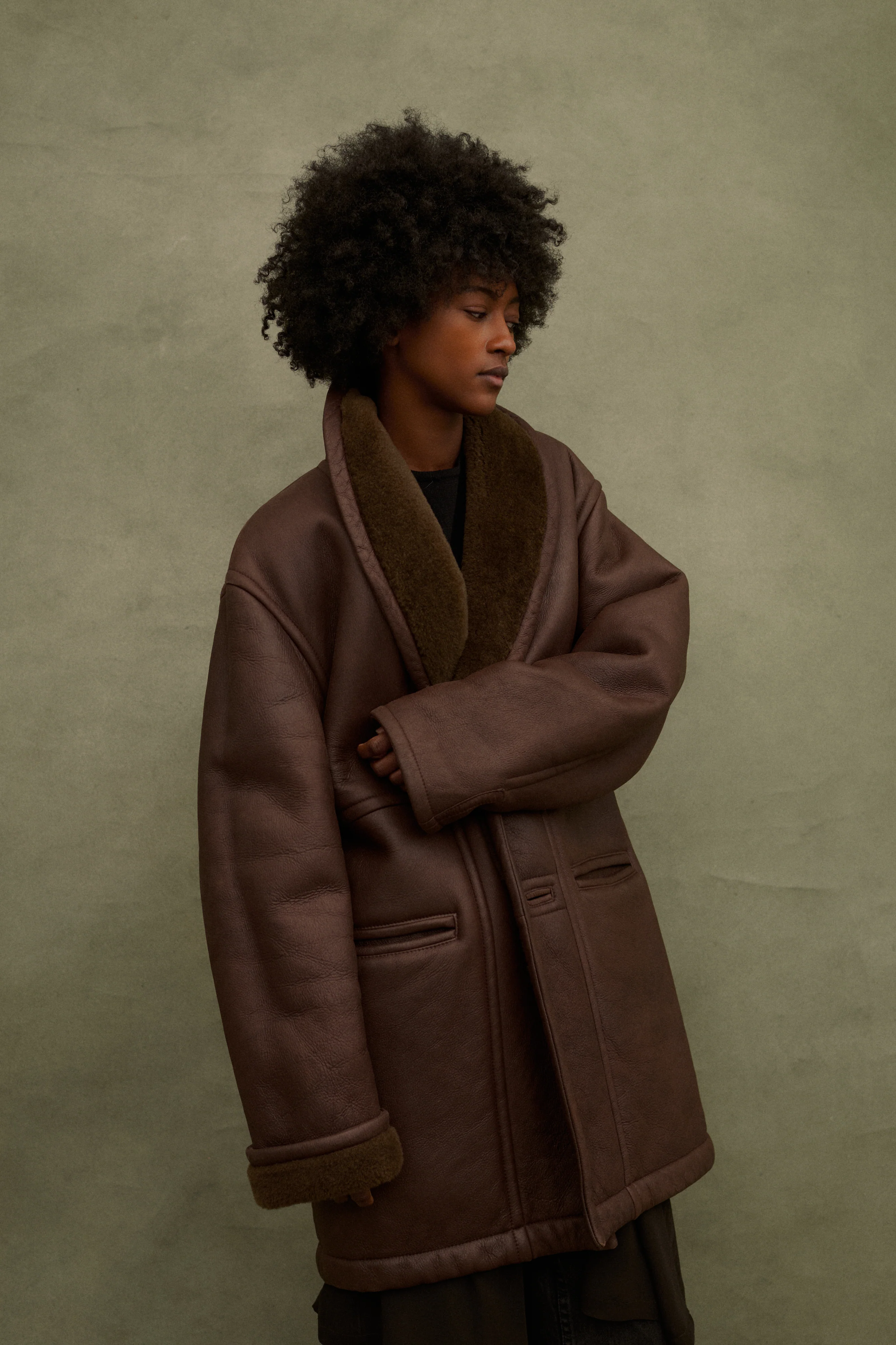 Shearling and Leather Bomber - Image 3
