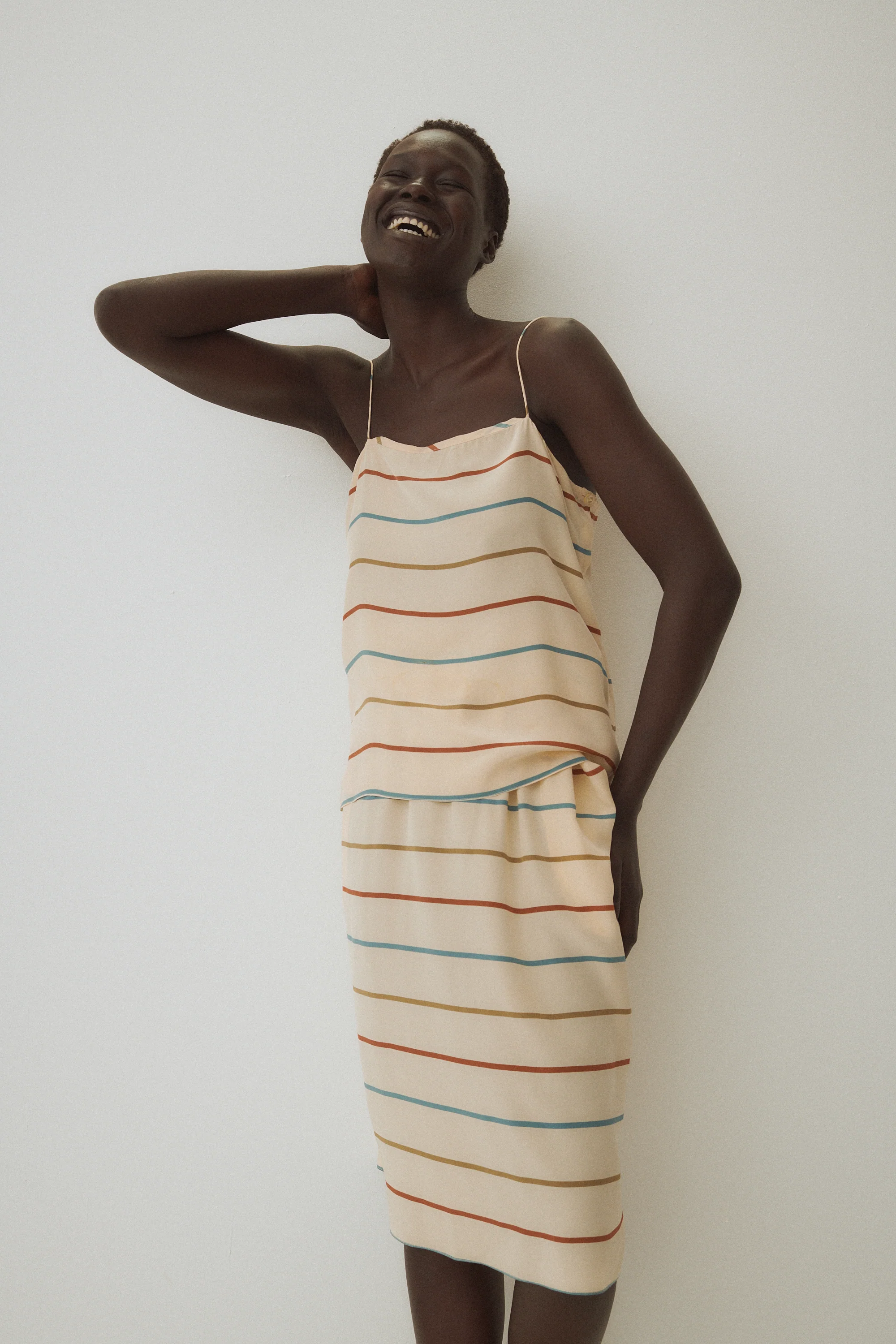 Silk Multicolor Stripe Ensemble - Image 3