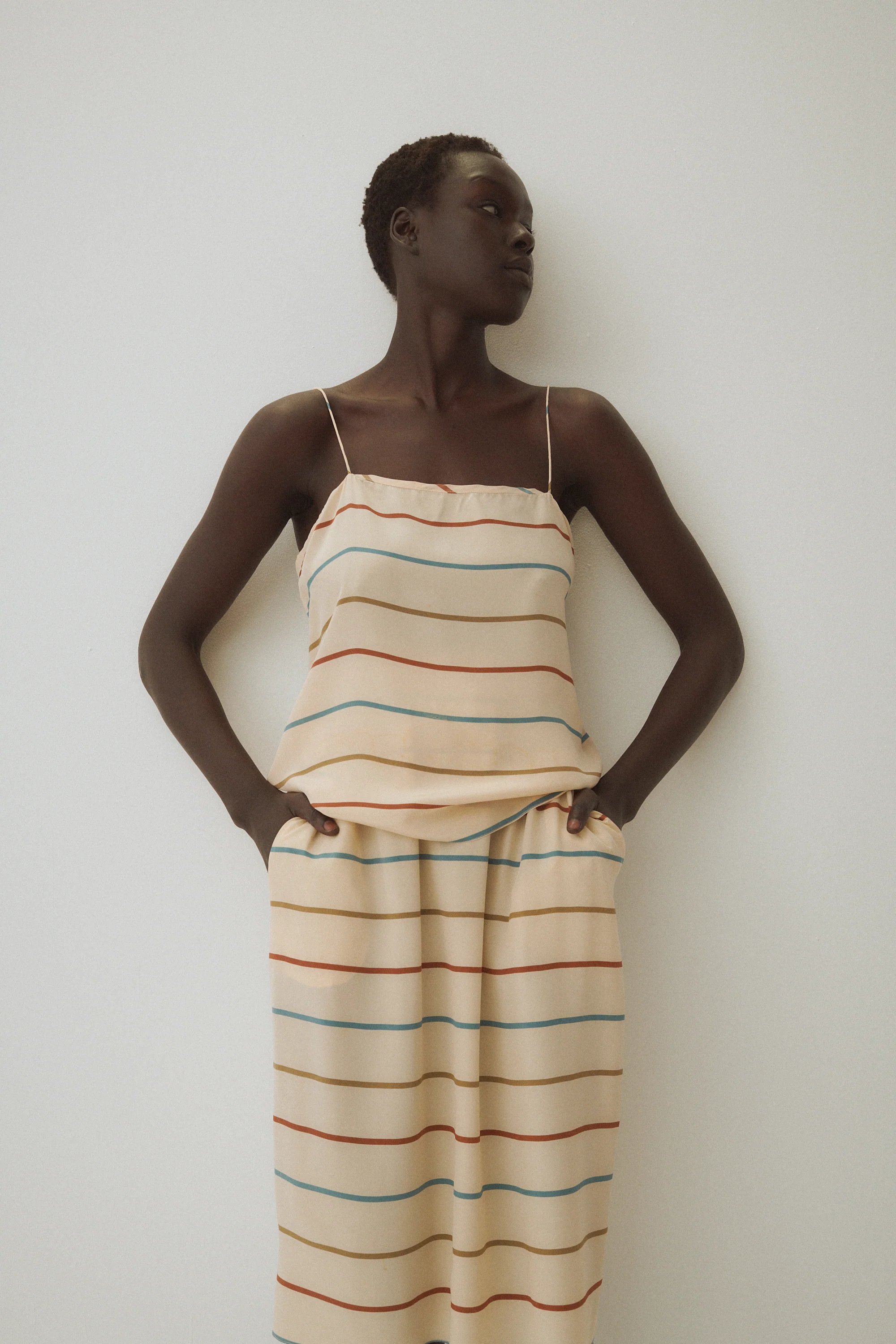 Silk Multicolor Stripe Ensemble - Image 5