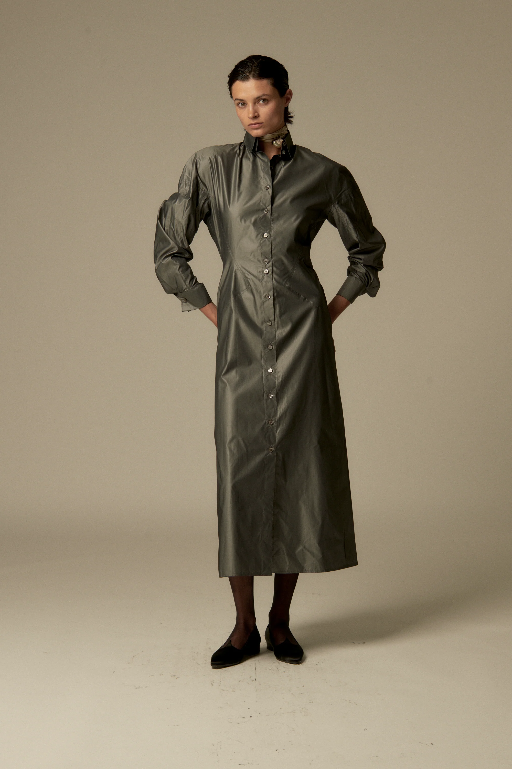 Alaïa Gunmetal Silk Dress - Image 10