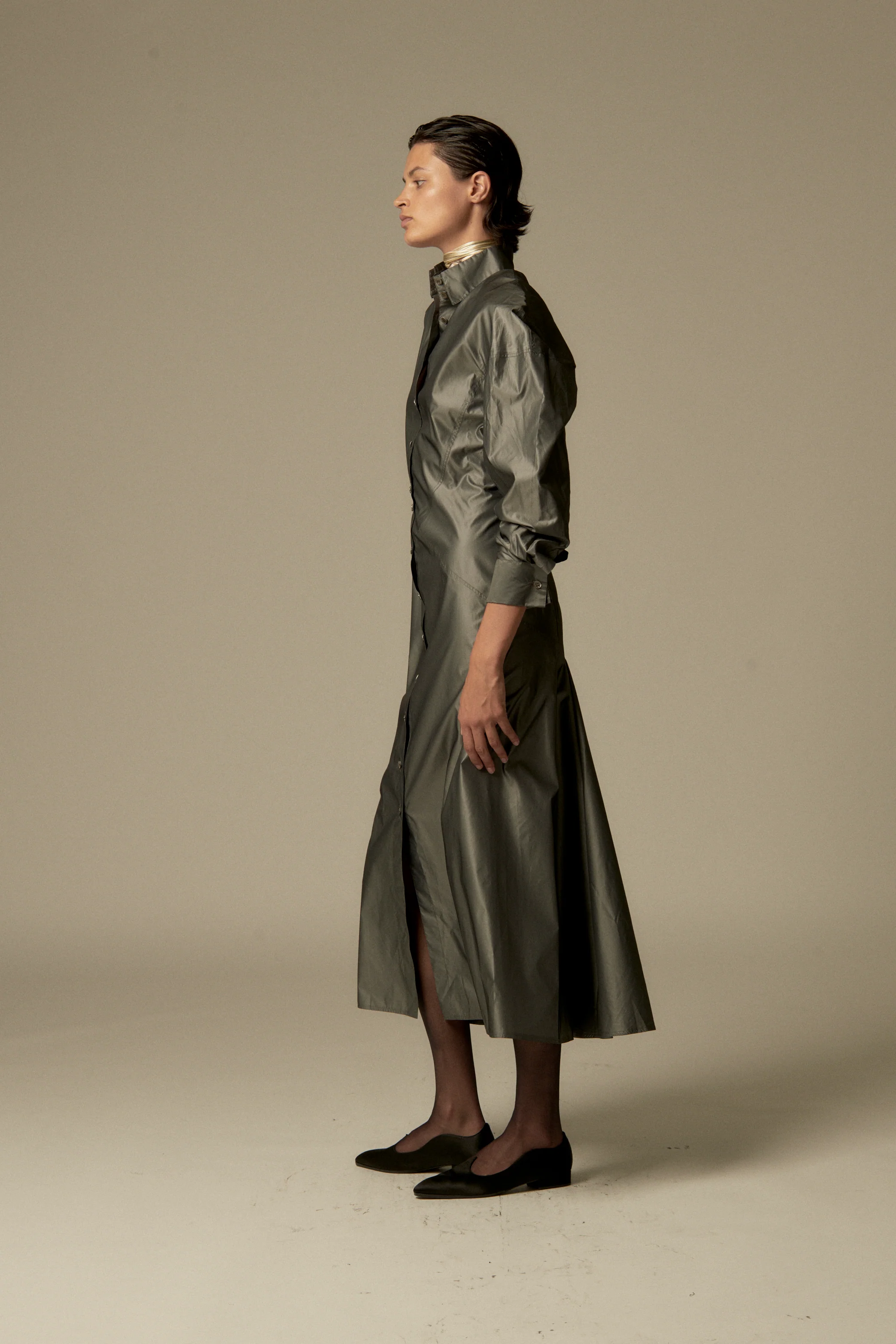 Alaïa Gunmetal Silk Dress - Image 11