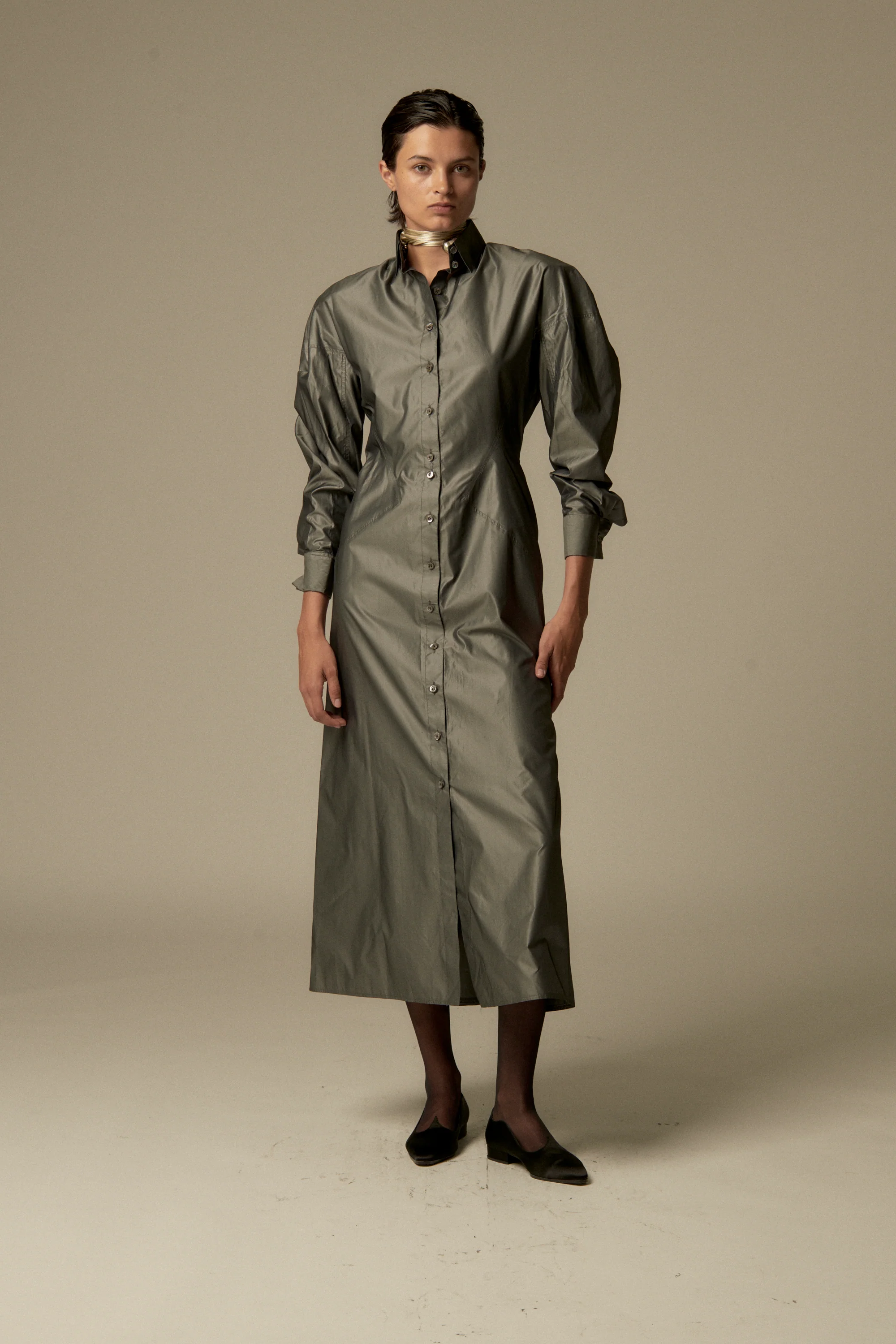 Alaïa Gunmetal Silk Dress - Image 12