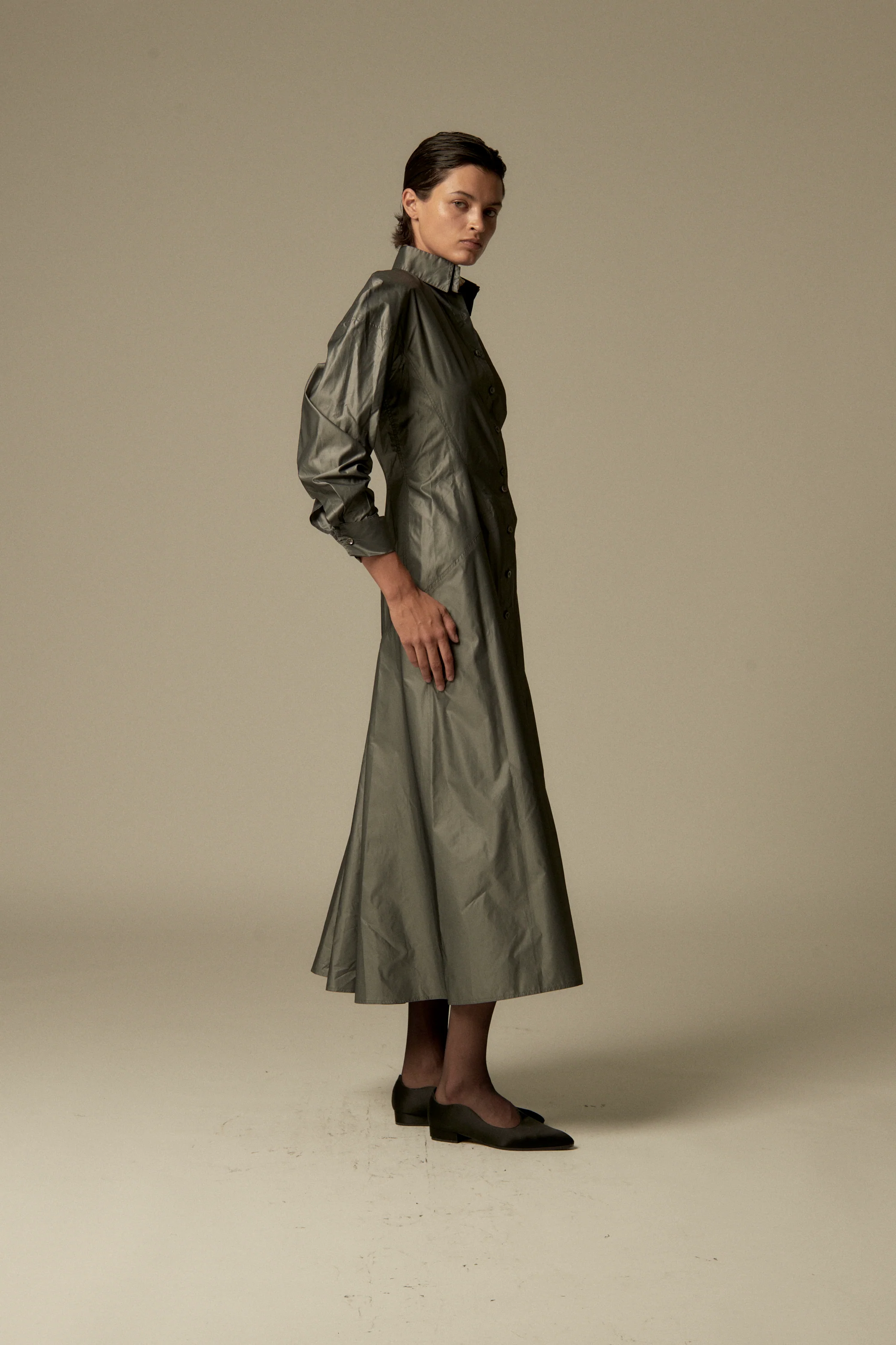 Alaïa Gunmetal Silk Dress - Image 13